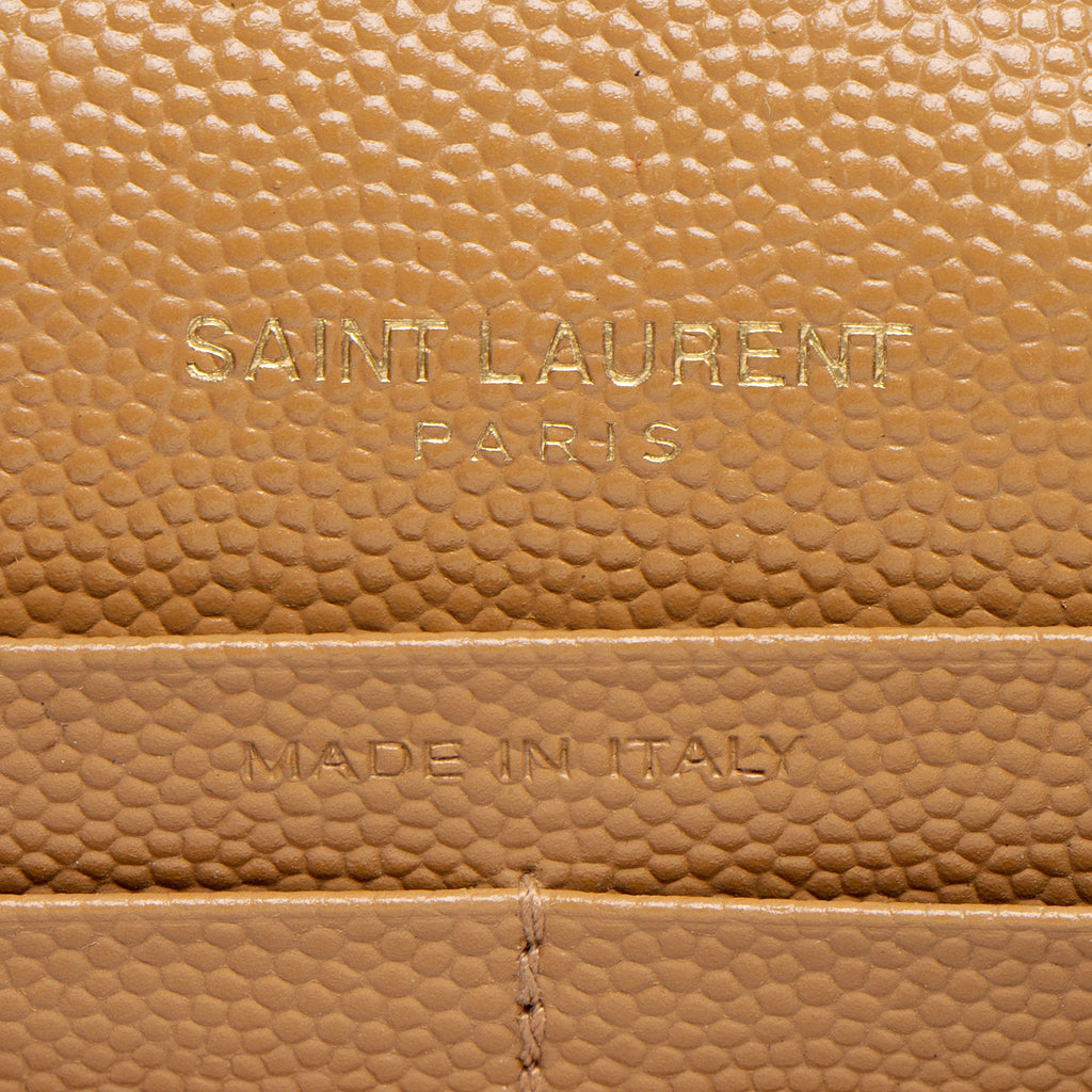 Saint Laurent Matelasse Grain de Poudre Monogram Chain Wallet (SHF-VGvD82)