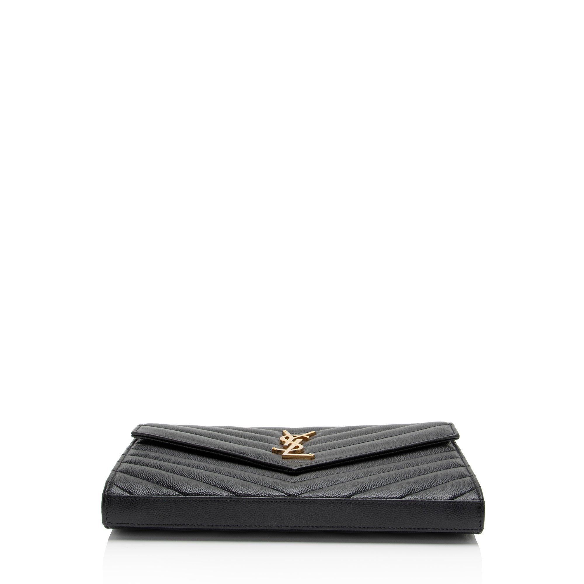 Saint Laurent Matelasse Grain de Poudre Monogram Chain Wallet