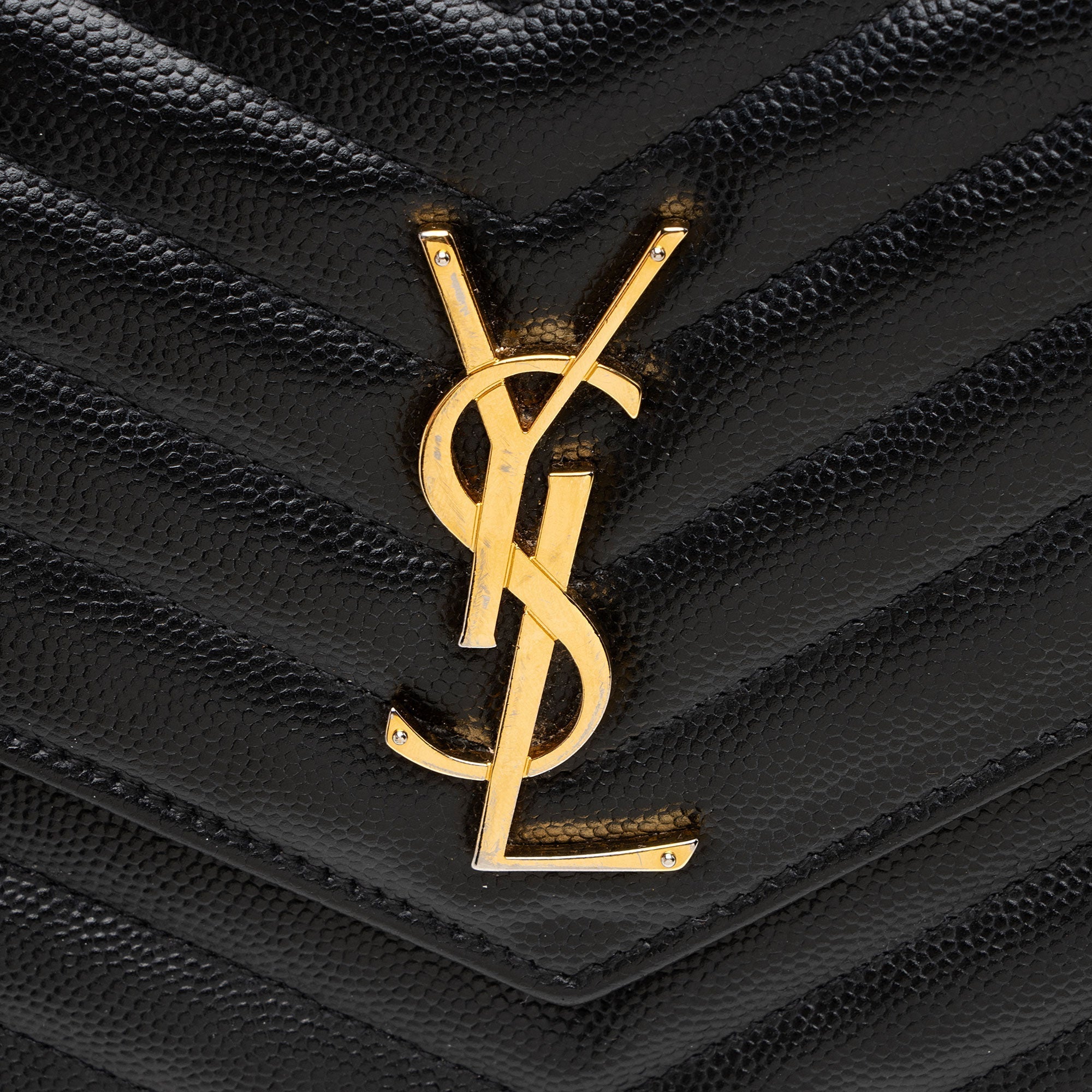 Saint Laurent Matelasse Grain de Poudre Monogram Chain Wallet