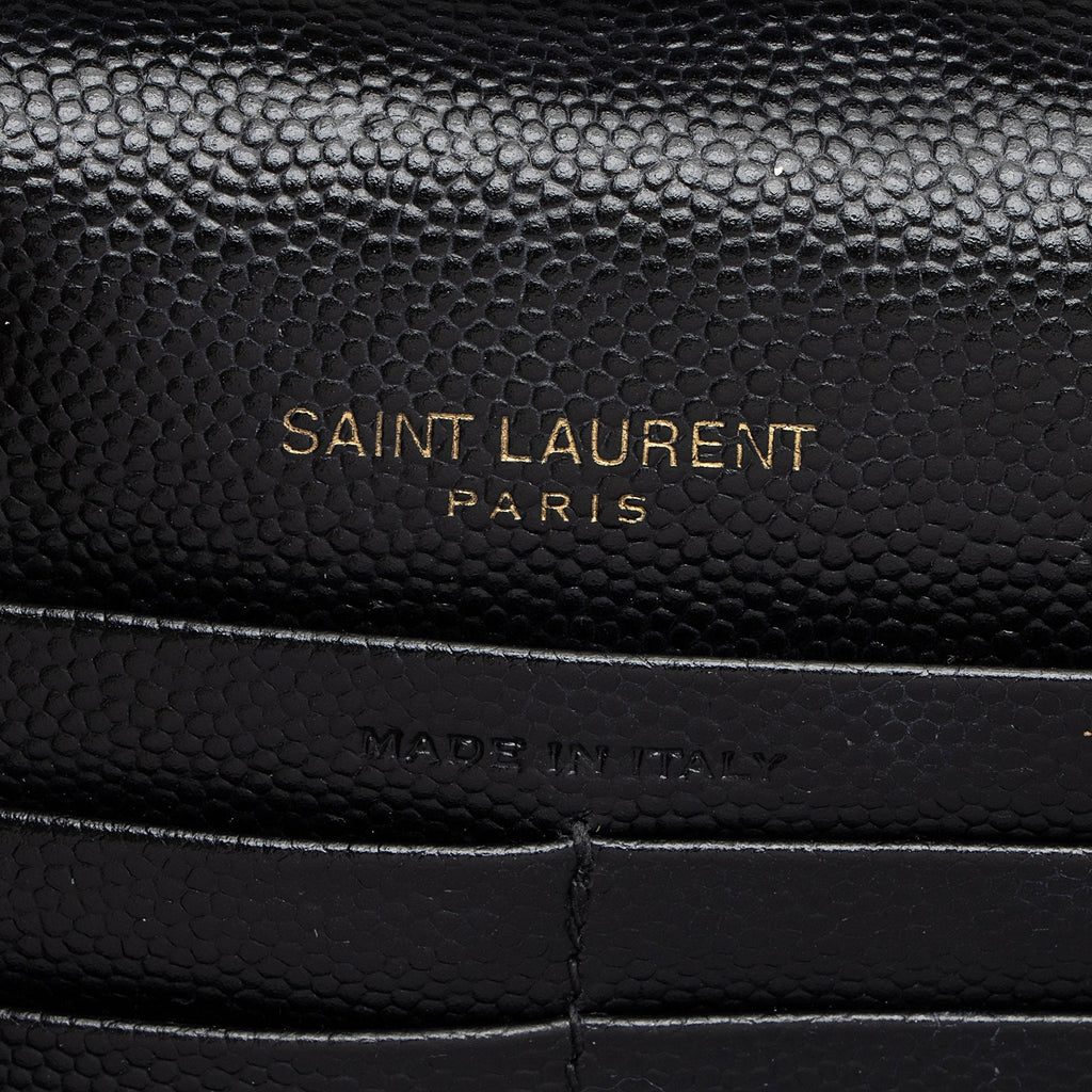 Saint Laurent Matelasse Grain de Poudre Monogram Chain Wallet