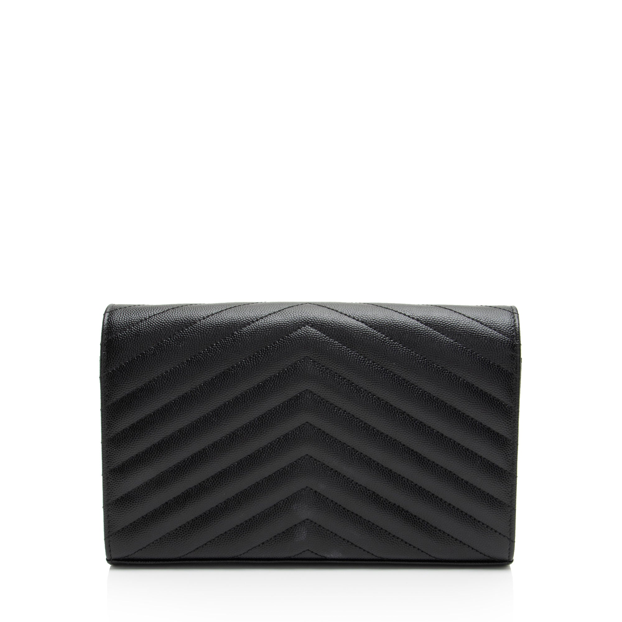 Saint Laurent Matelasse Grain de Poudre Monogram Chain Wallet