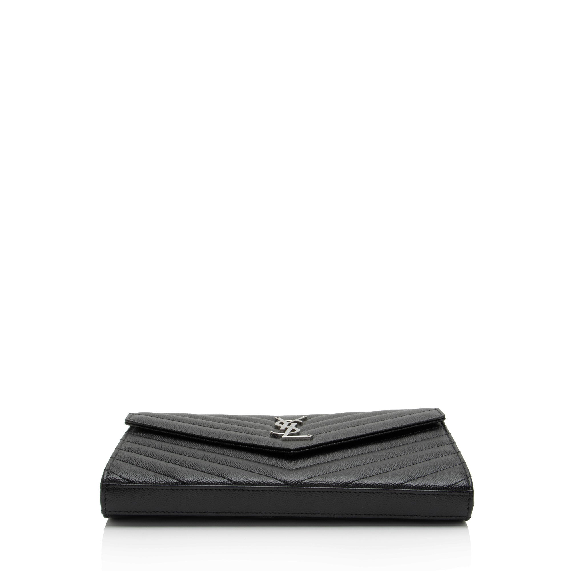 Saint Laurent Matelasse Grain de Poudre Monogram Chain Wallet
