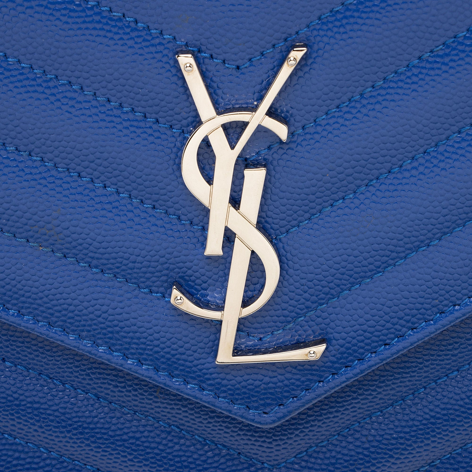 Saint Laurent Matelasse Grain de Poudre Monogram Chain Wallet