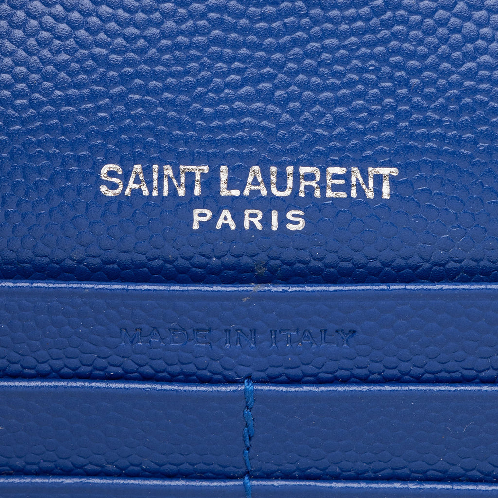 Saint Laurent Matelasse Grain de Poudre Monogram Chain Wallet