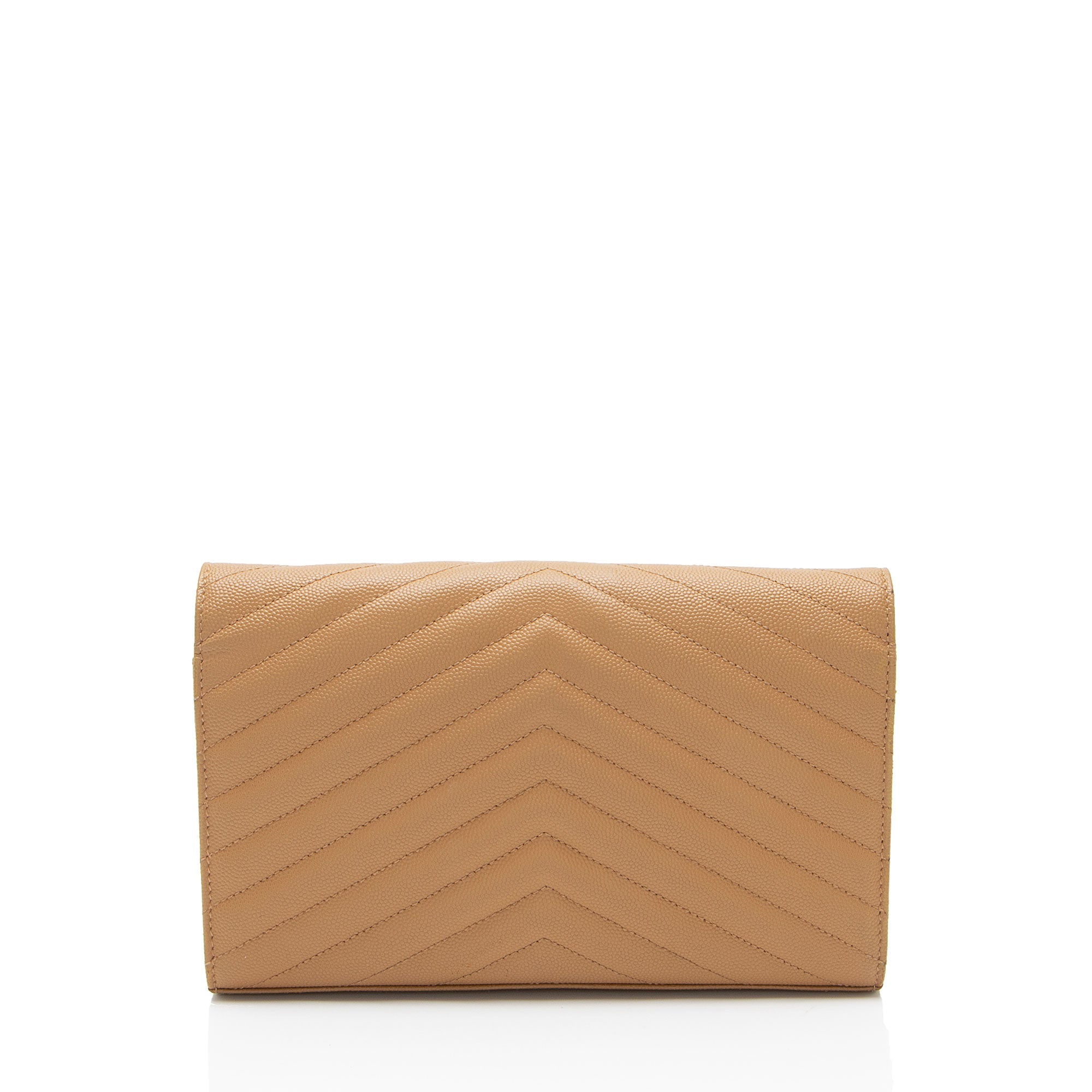 Saint Laurent Matelasse Grain de Poudre Monogram Chain Wallet