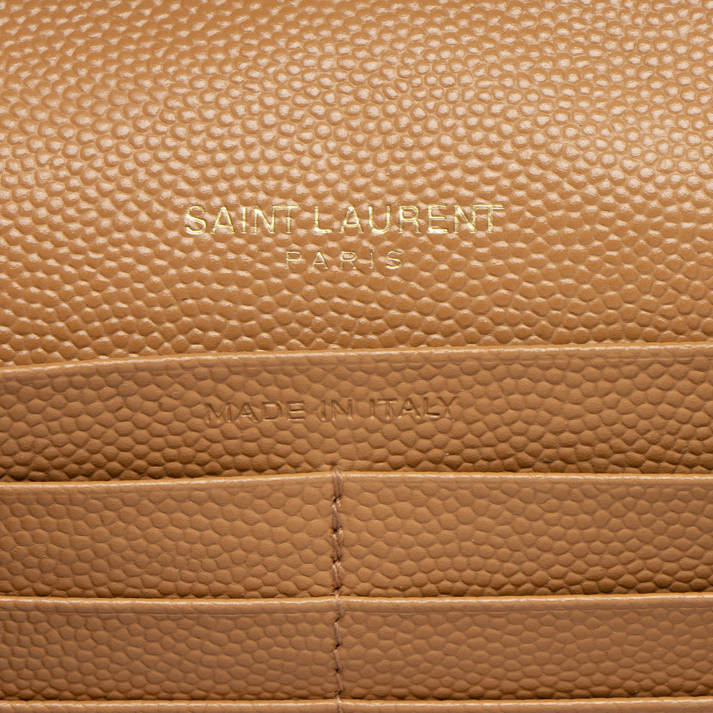 Saint Laurent Matelasse Grain de Poudre Monogram Chain Wallet