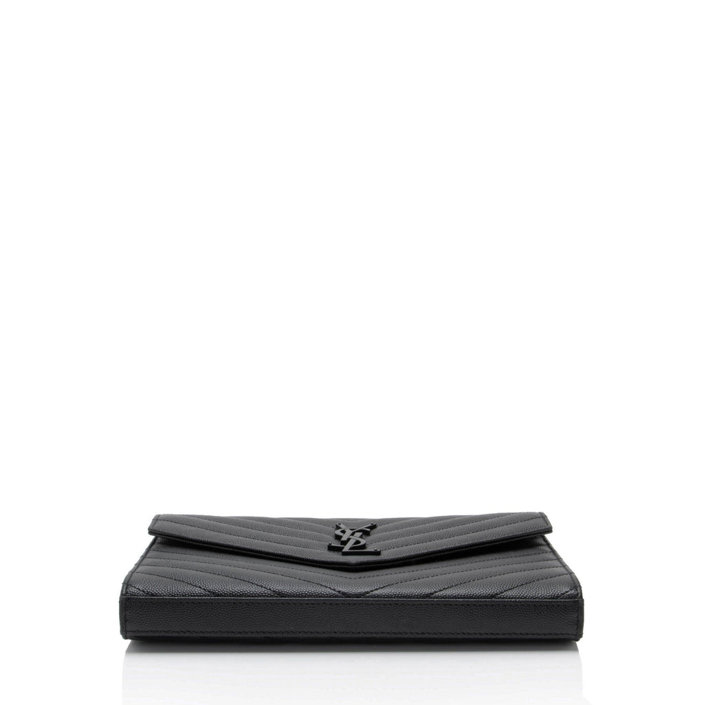 Saint Laurent Matelasse Grain de Poudre Monogram Chain Wallet