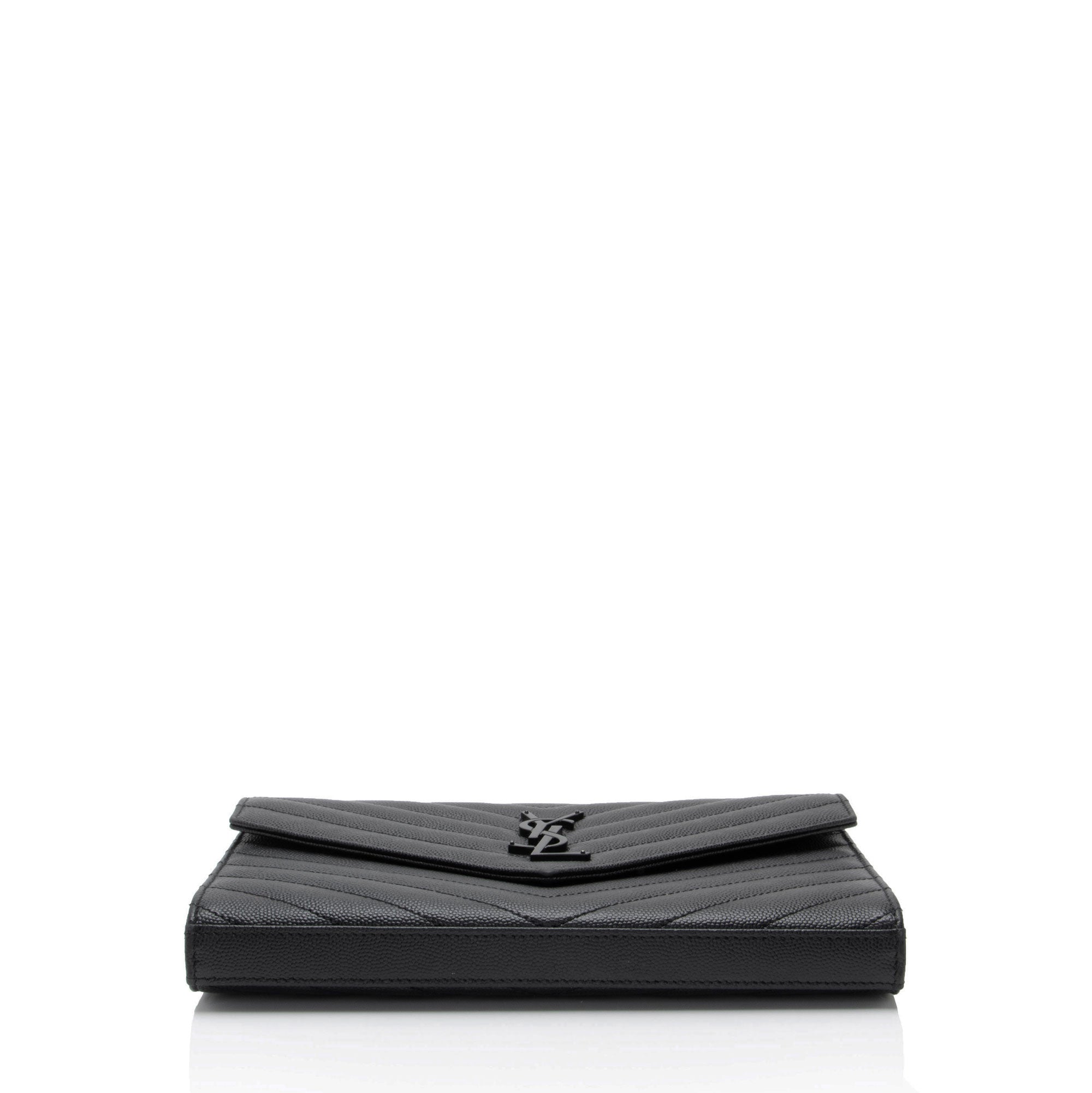 Saint Laurent Matelasse Grain de Poudre Monogram Chain Wallet