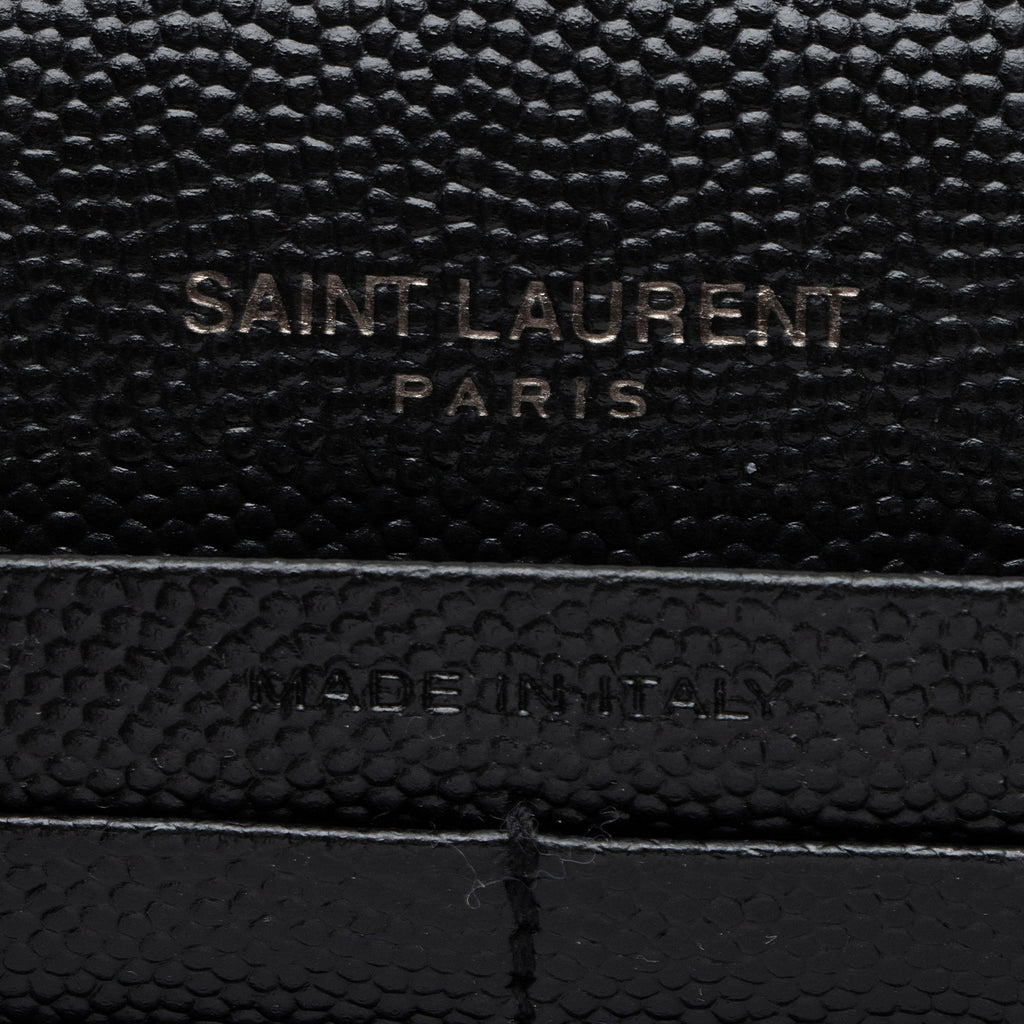 Saint Laurent Matelasse Grain de Poudre Monogram Chain Wallet