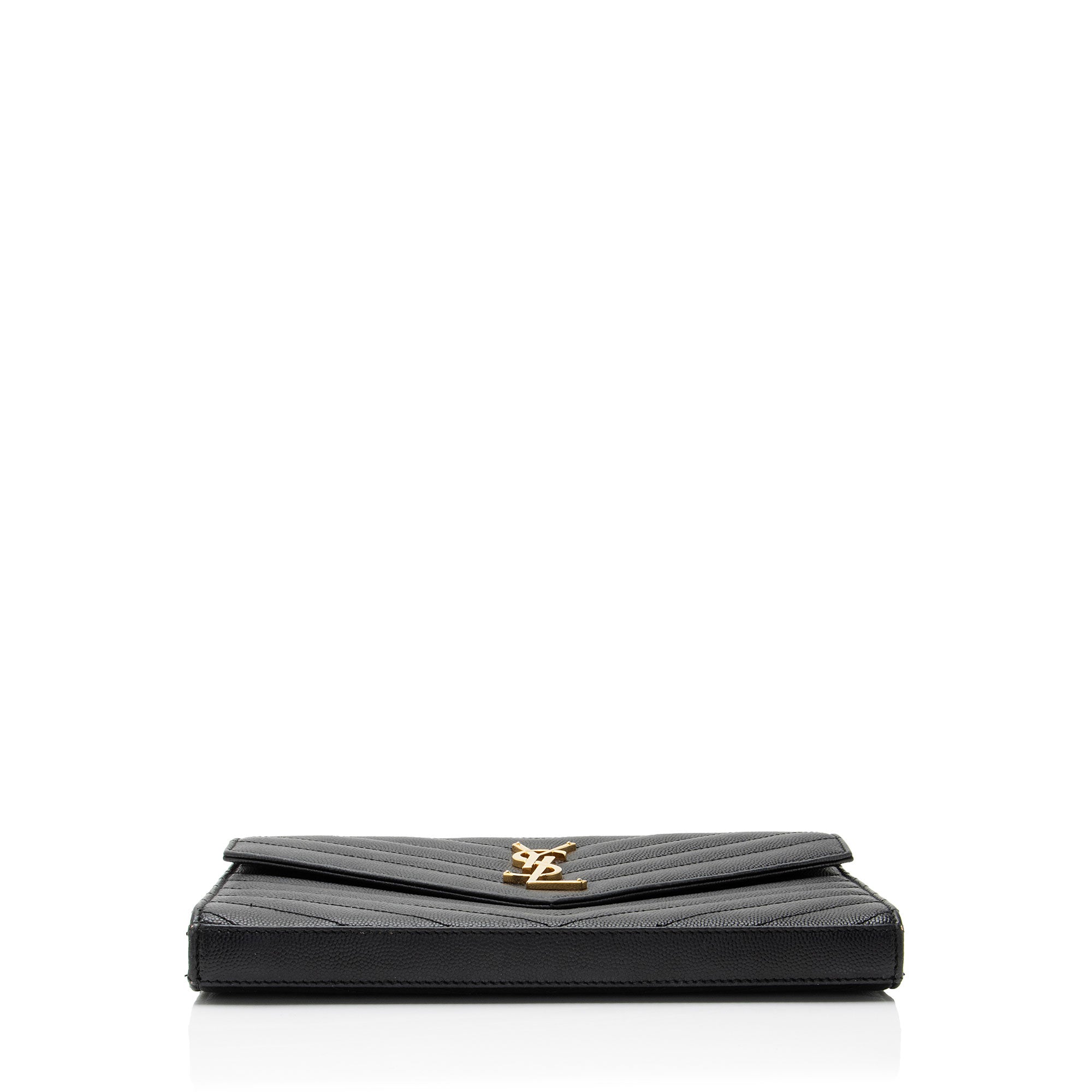 Saint Laurent Matelasse Grain de Poudre Monogram Chain Wallet