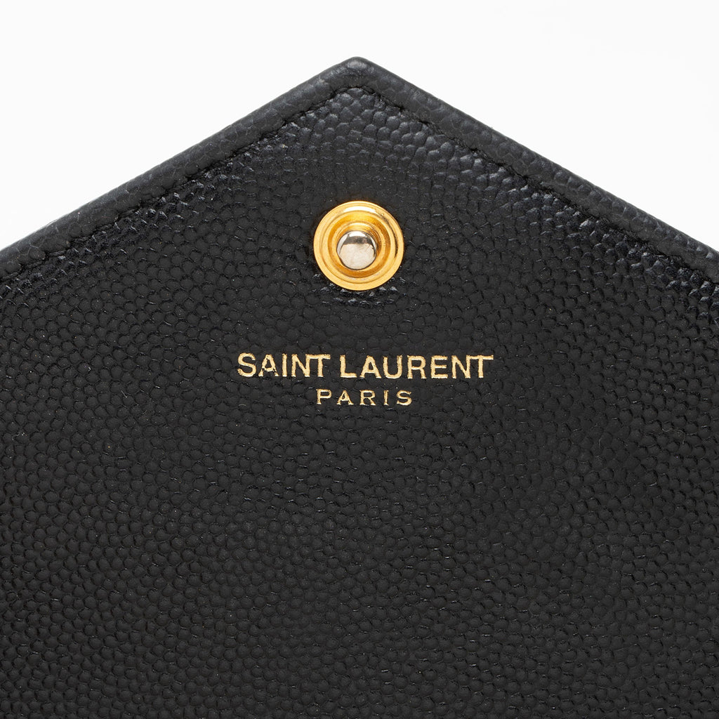 Saint Laurent Matelasse Grain de Poudre Monogram Chain Wallet