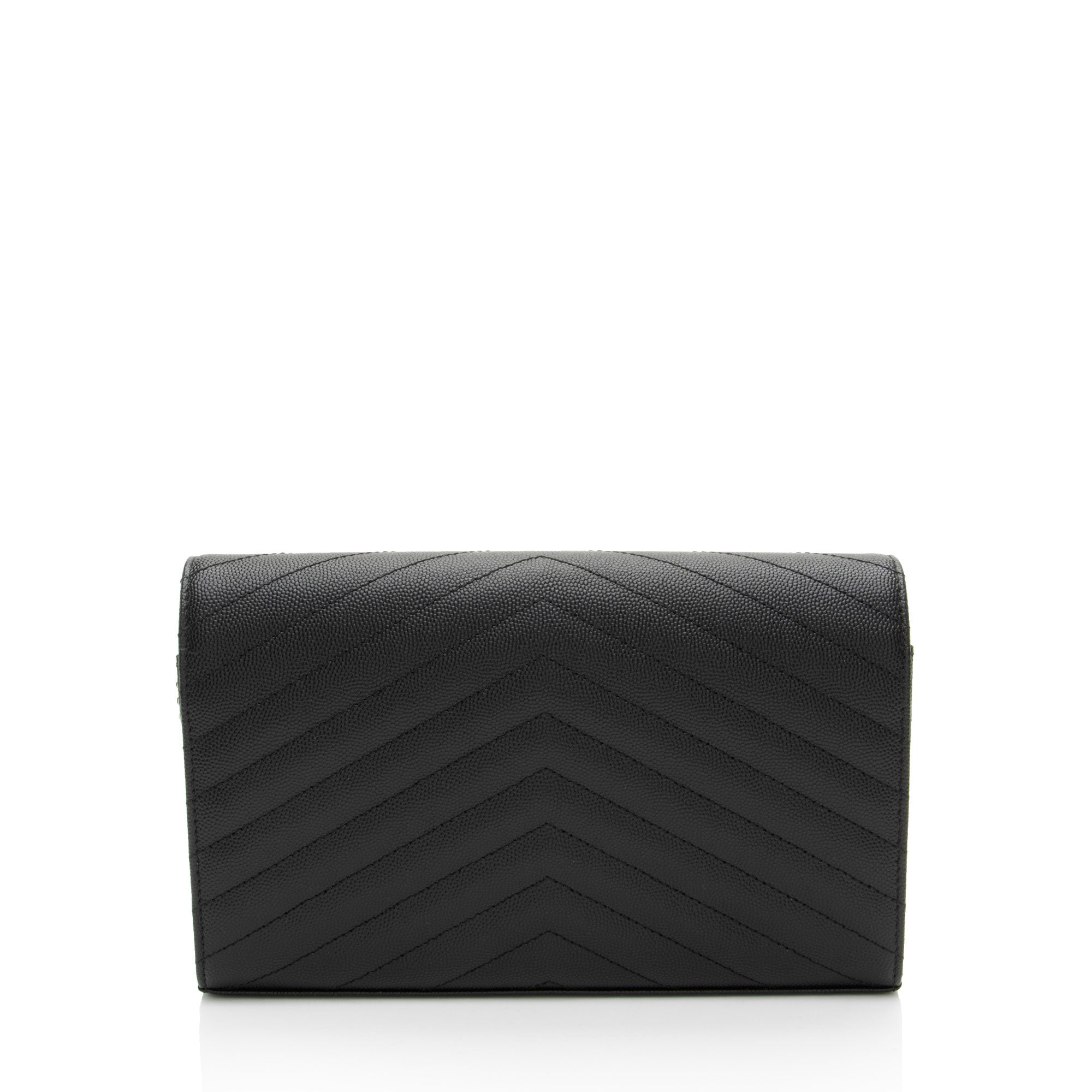 Saint Laurent Matelasse Grain de Poudre Monogram Chain Wallet