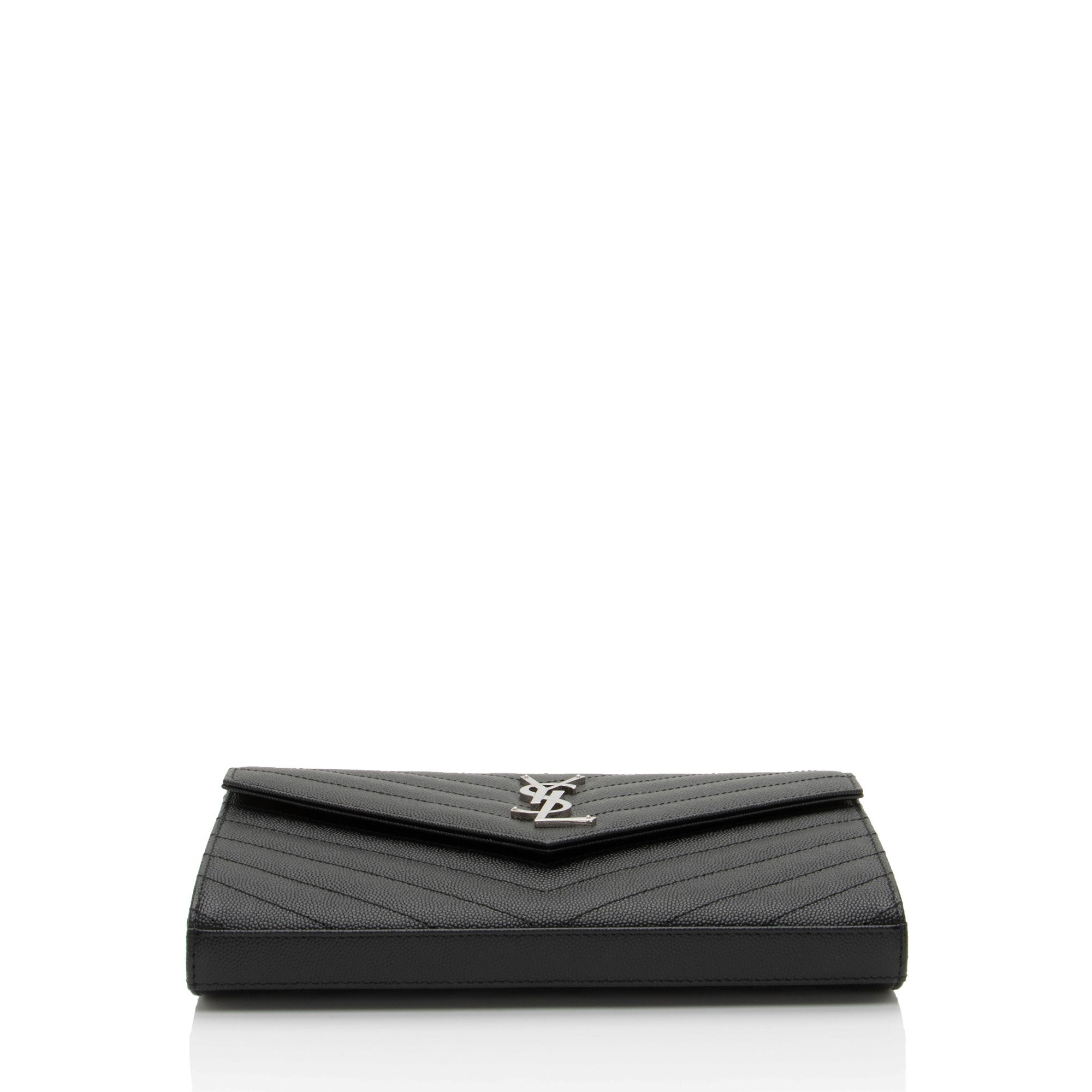 Saint Laurent Matelasse Grain de Poudre Monogram Chain Wallet