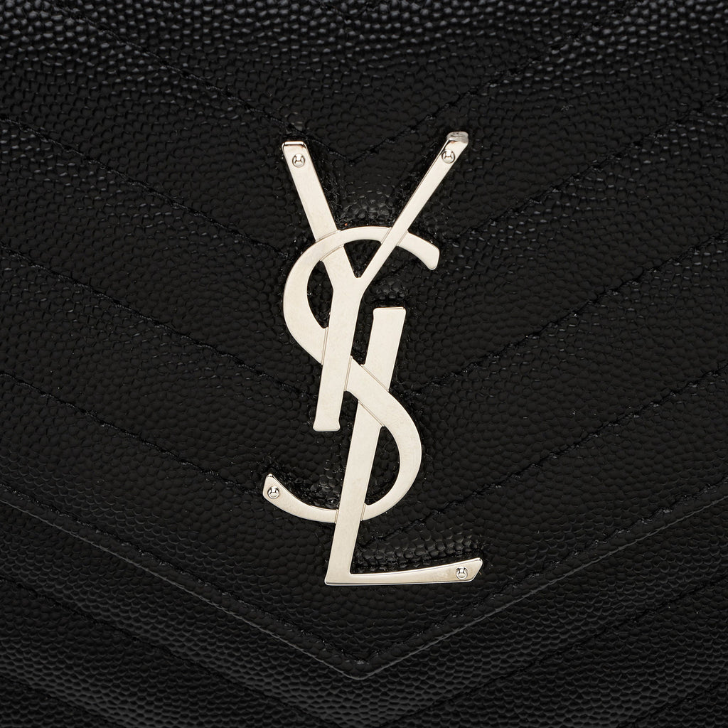 Saint Laurent Matelasse Grain de Poudre Monogram Chain Wallet