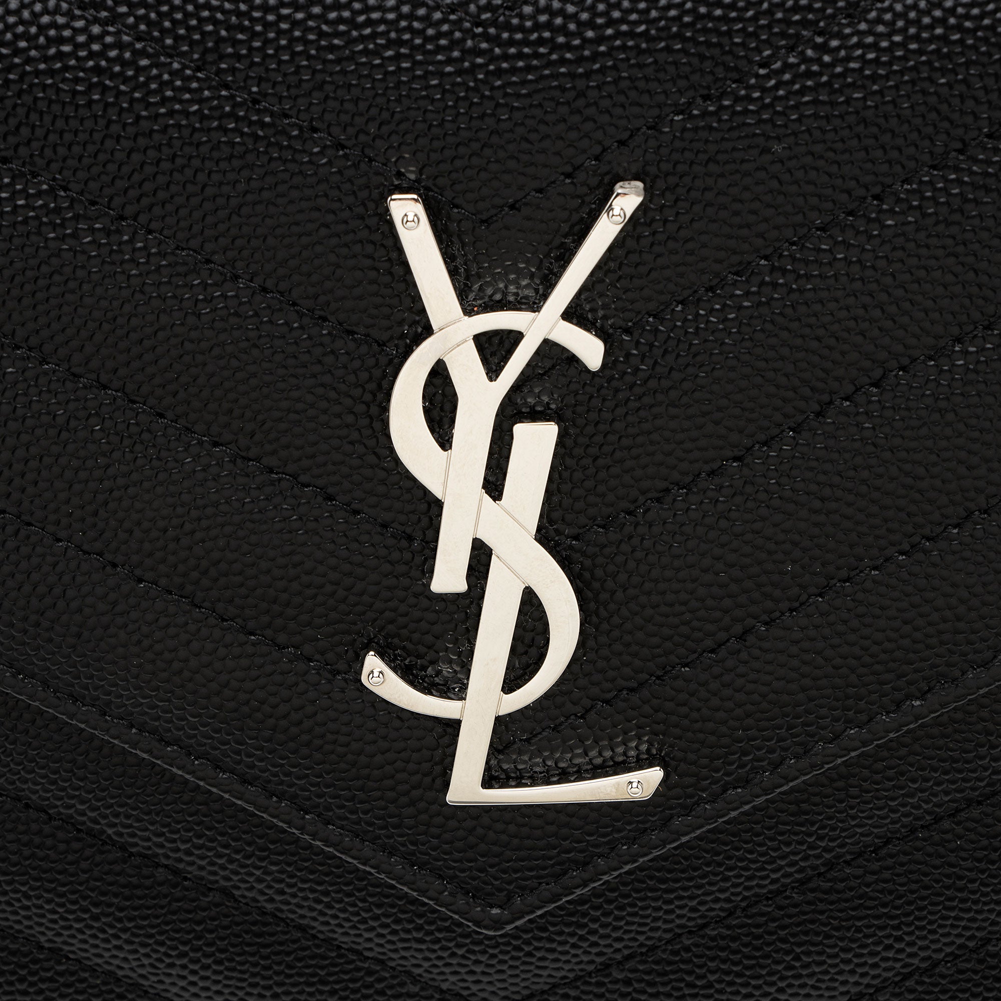 Saint Laurent Matelasse Grain de Poudre Monogram Chain Wallet