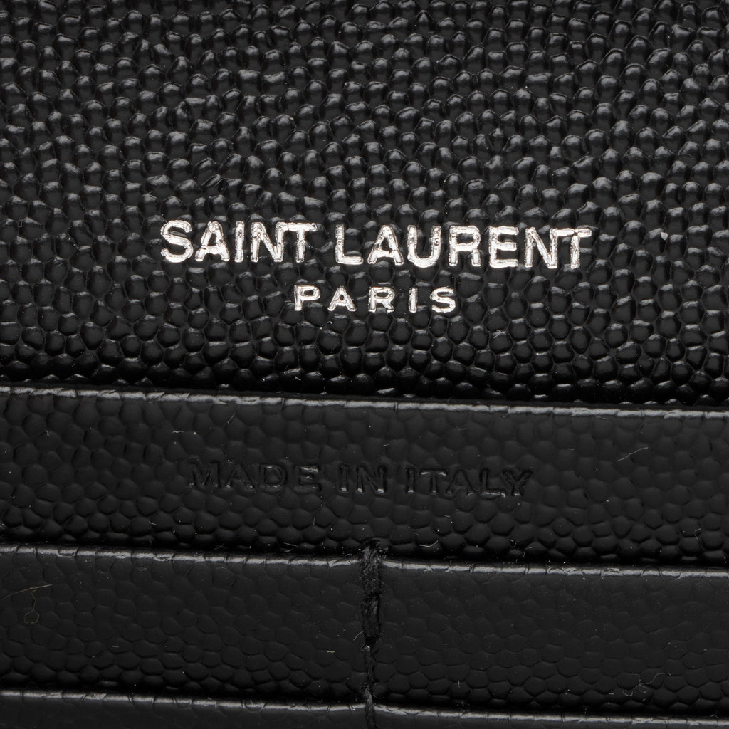 Saint Laurent Matelasse Grain de Poudre Monogram Chain Wallet