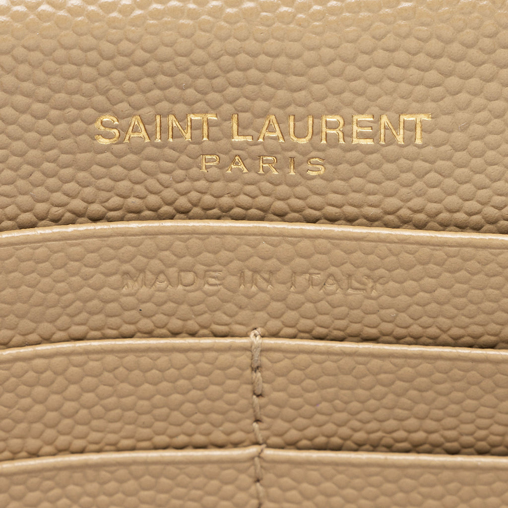 Saint Laurent Matelasse Grain de Poudre Monogram Chain Wallet - FINAL SALE