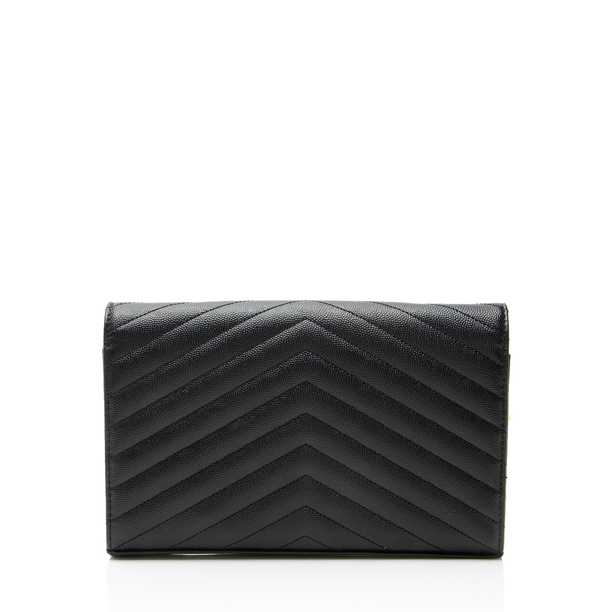 Saint Laurent Matelasse Grain de Poudre Monogram Chain Wallet