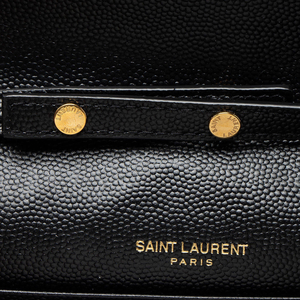 Saint Laurent Matelasse Grain de Poudre Monogram Chain Wallet