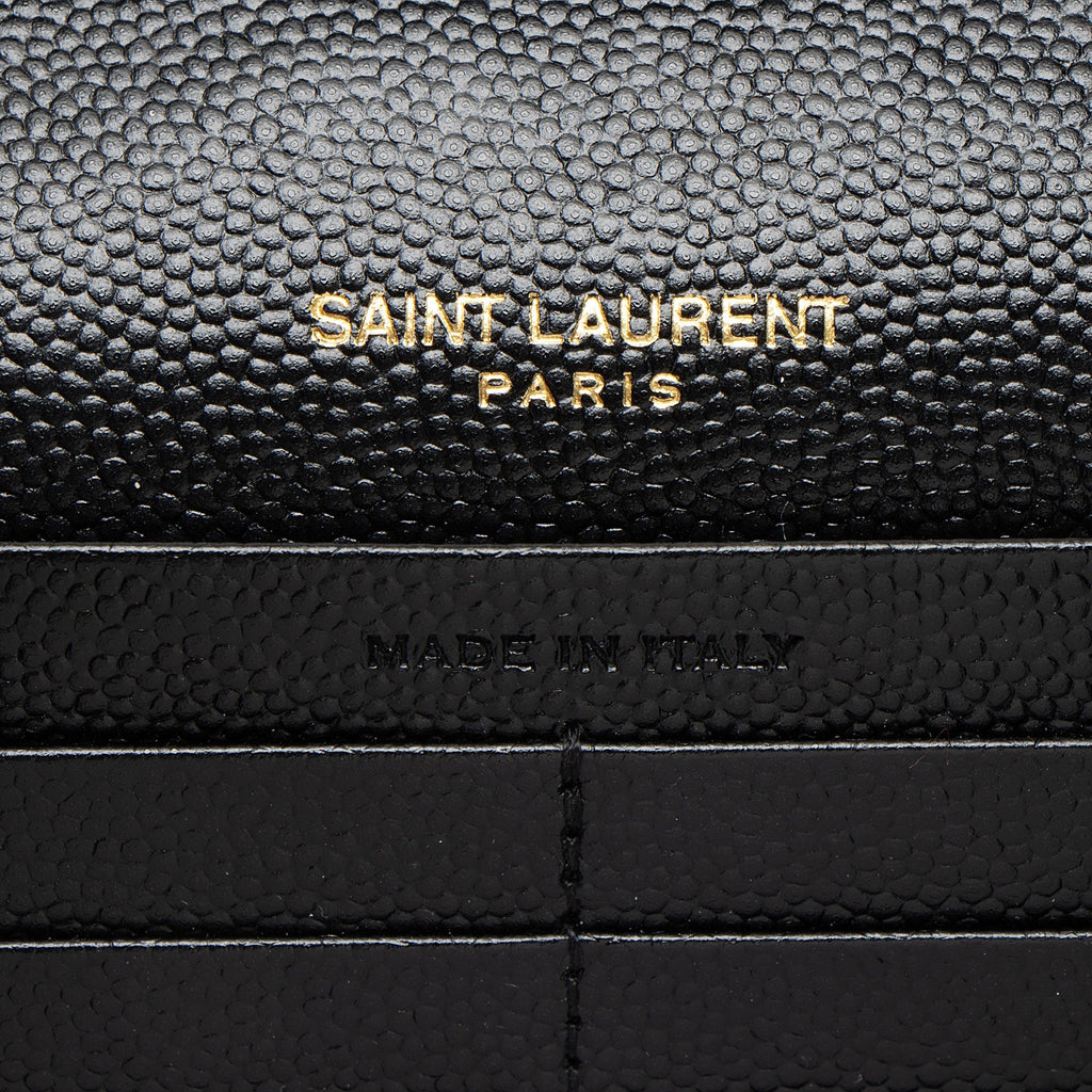 Saint Laurent Matelasse Grain de Poudre Monogram Chain Wallet