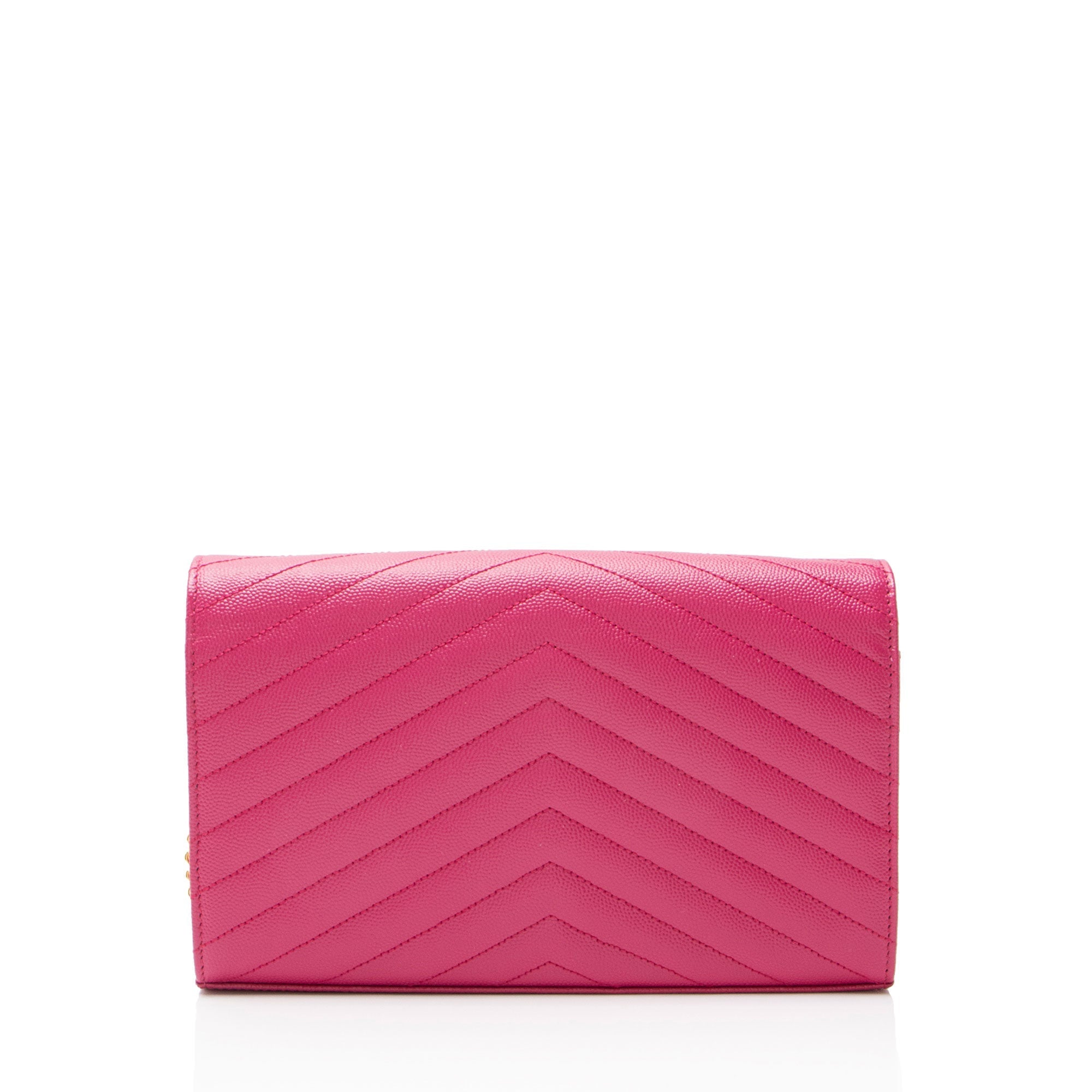 Saint Laurent Matelasse Grain de Poudre Monogram Chain Wallet