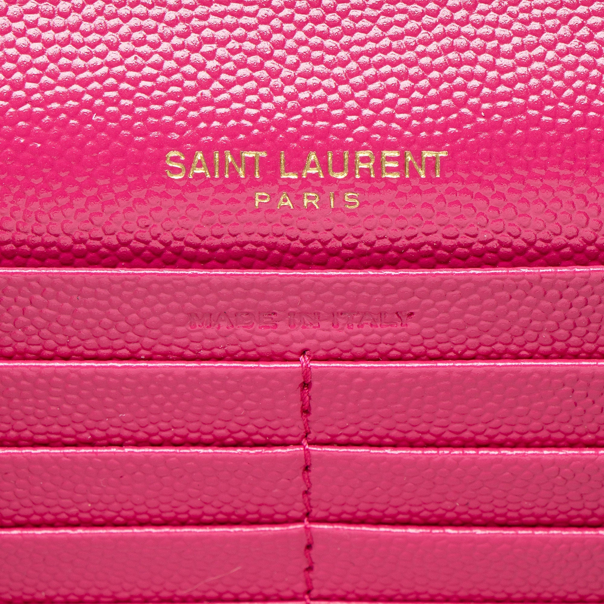Saint Laurent Matelasse Grain de Poudre Monogram Chain Wallet