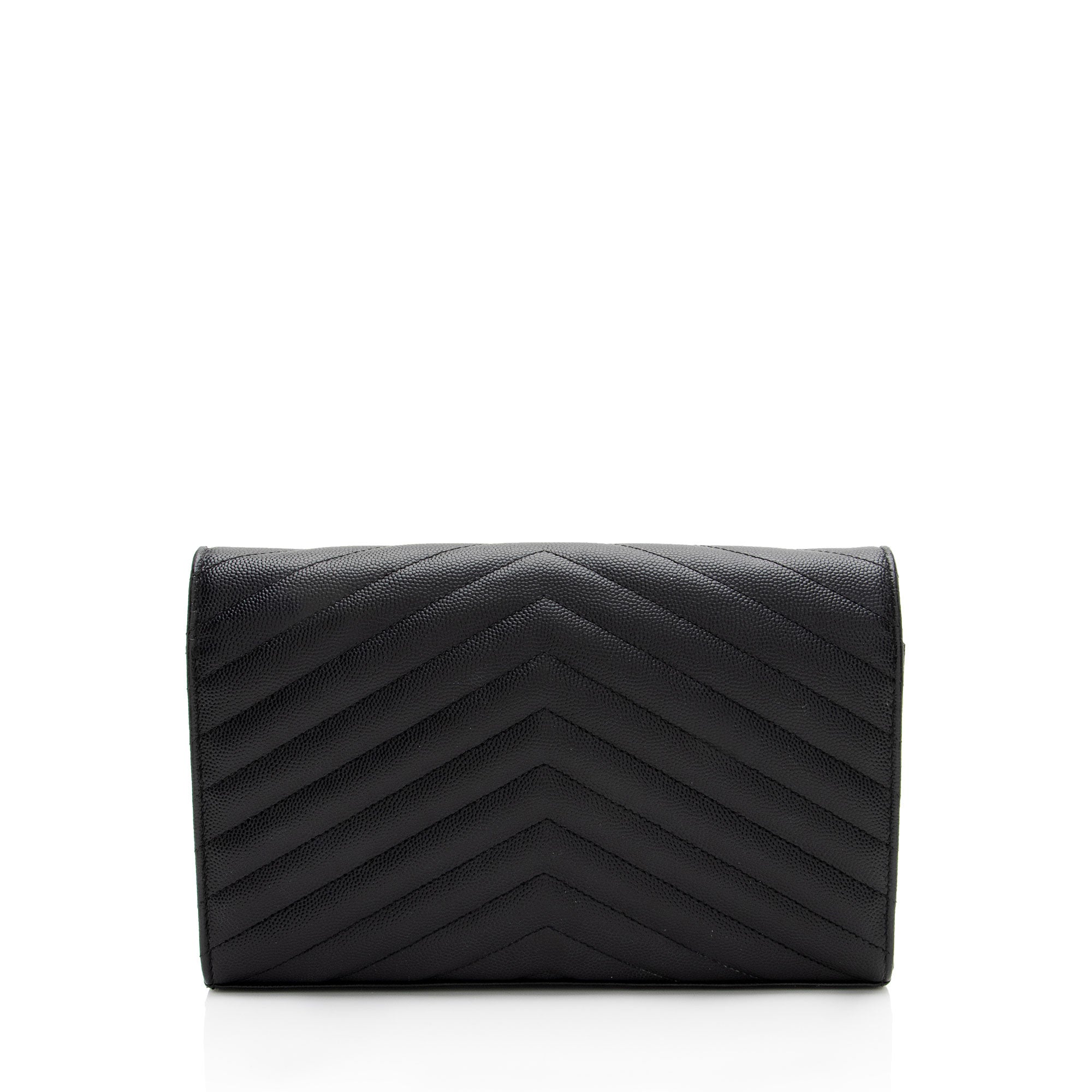 Saint Laurent Matelasse Grain de Poudre Monogram Chain Wallet