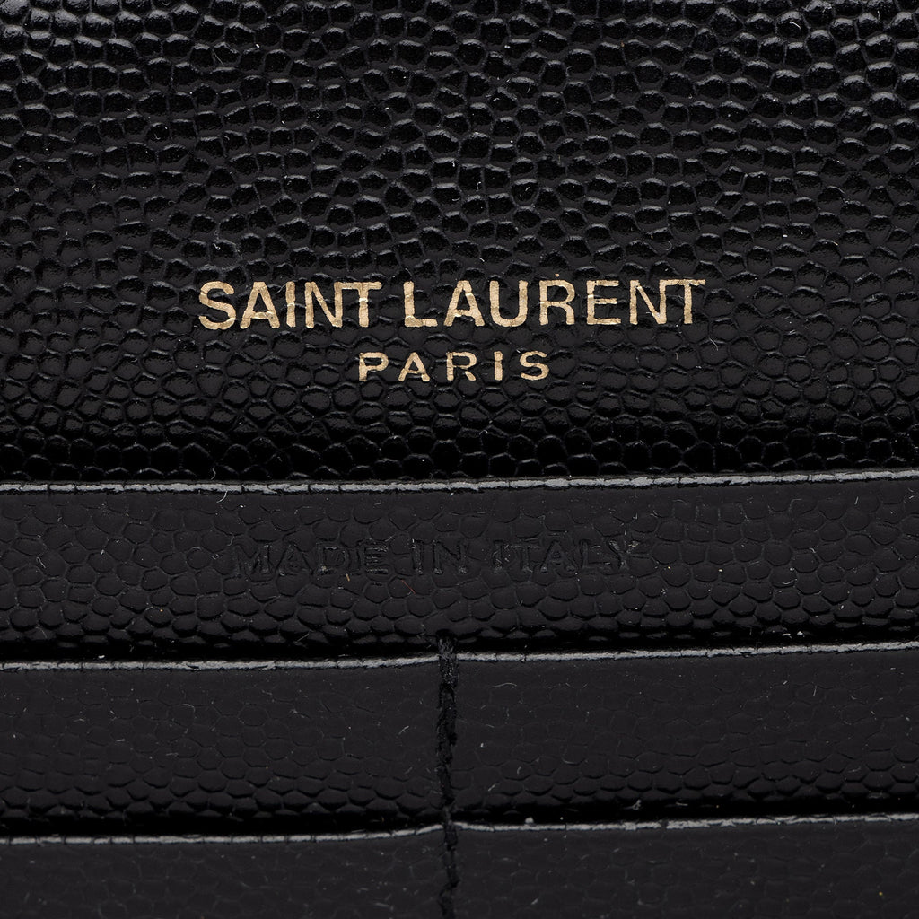 Saint Laurent Matelasse Grain de Poudre Monogram Chain Wallet