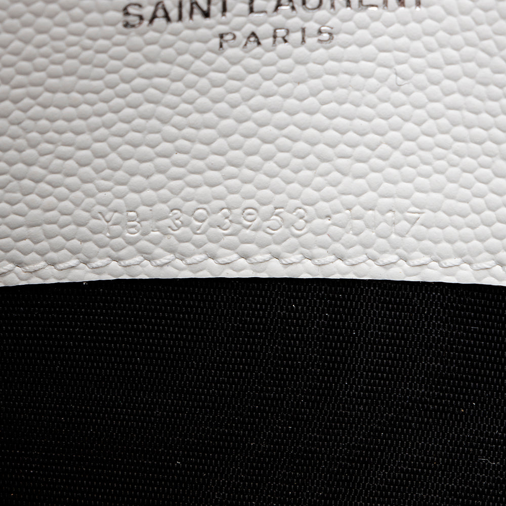 Saint Laurent Matelasse Grain de Poudre Monogram Envelope Chain Wallet (SHF-15981)