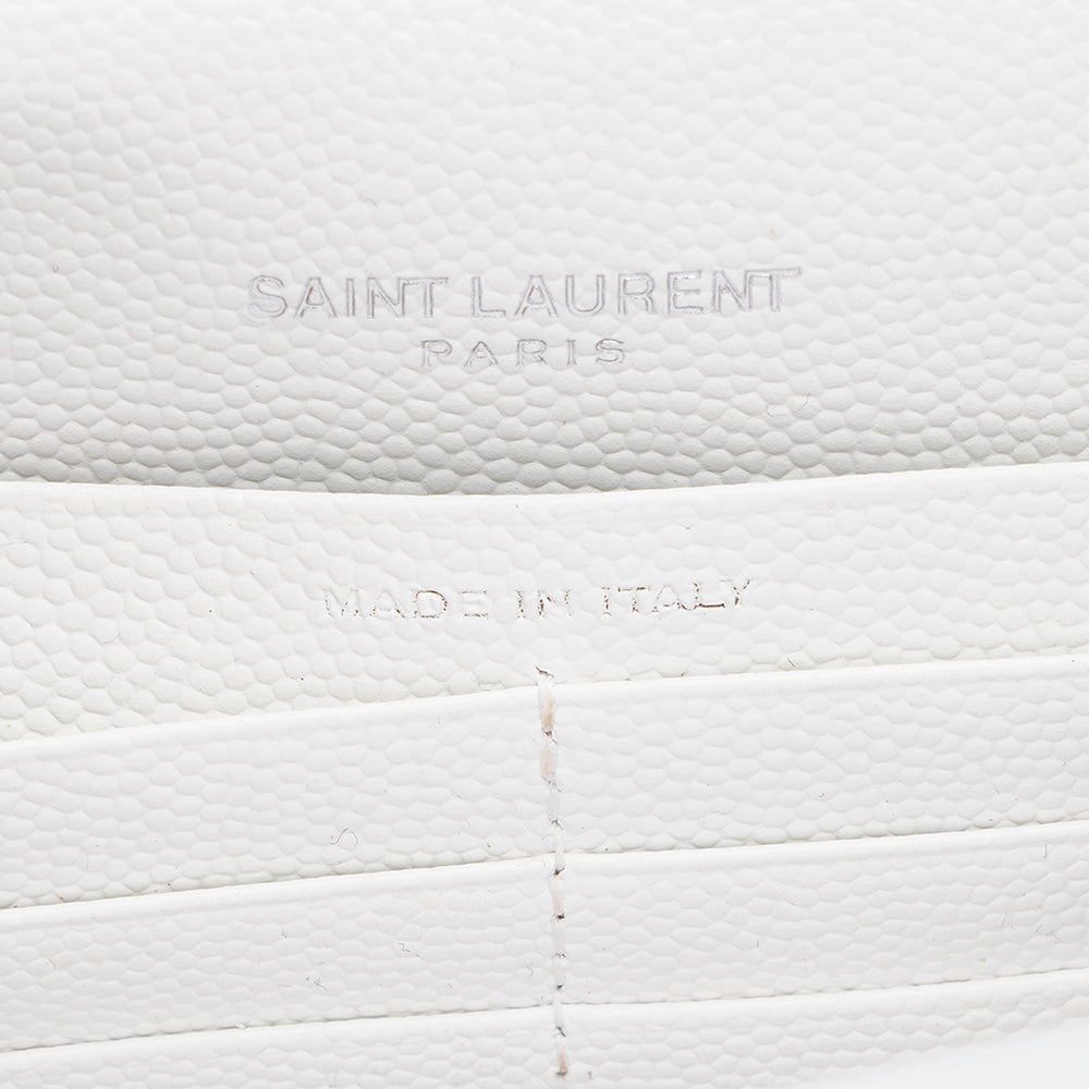 Saint Laurent Matelasse Grain de Poudre Monogram Envelope Chain Wallet (SHF-15981)