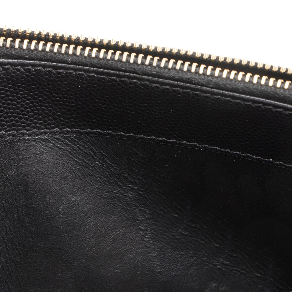 Saint Laurent Matelasse Grain de Poudre Monogram Envelope Chain Wallet (SHF-95fSun)