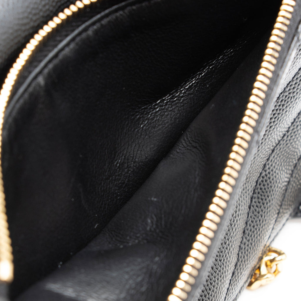 Saint Laurent Matelasse Grain de Poudre Monogram Envelope Chain Wallet (SHF-DR4kKW)