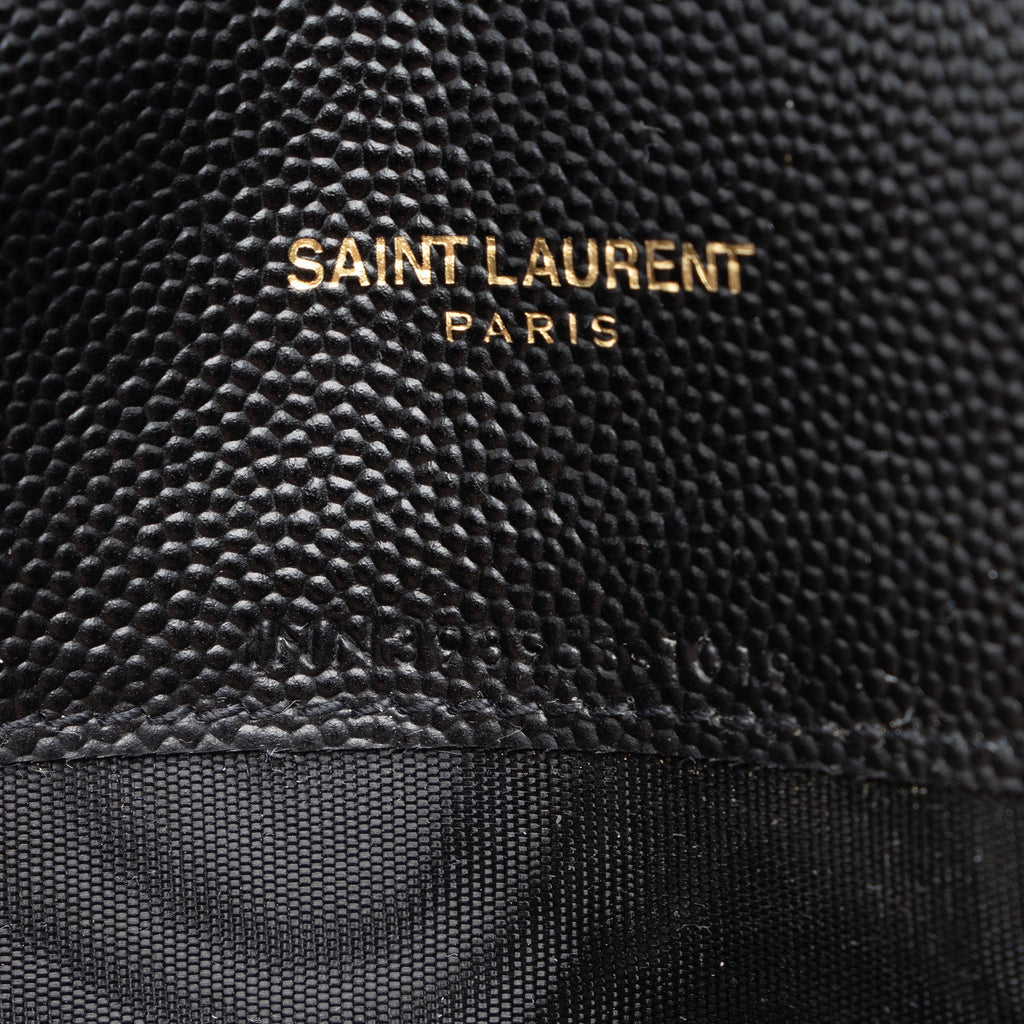 Saint Laurent Matelasse Grain de Poudre Monogram Envelope Chain Wallet (SHF-DR4kKW)