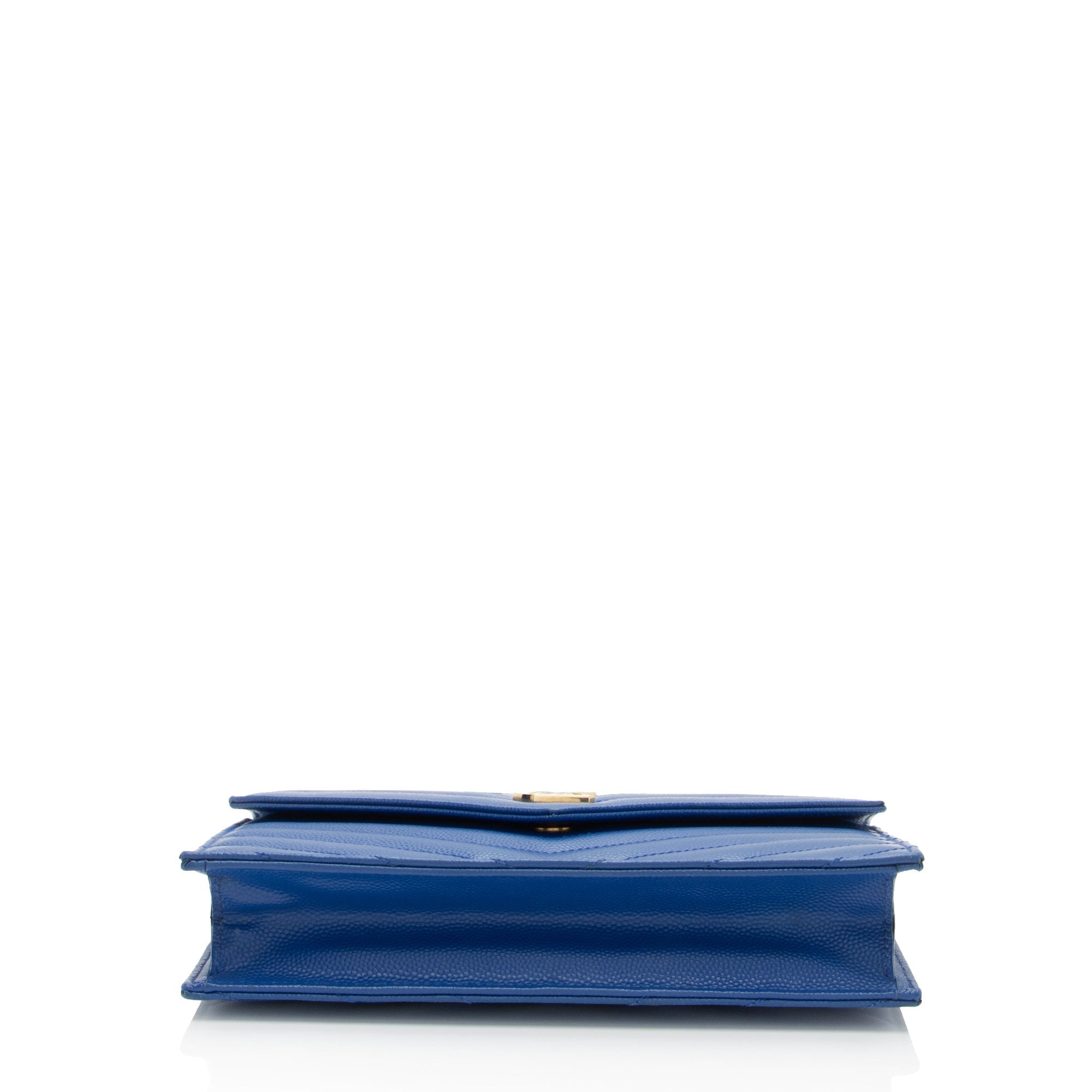 Saint Laurent Matelasse Grain de Poudre Monogram Envelope Chain Wallet