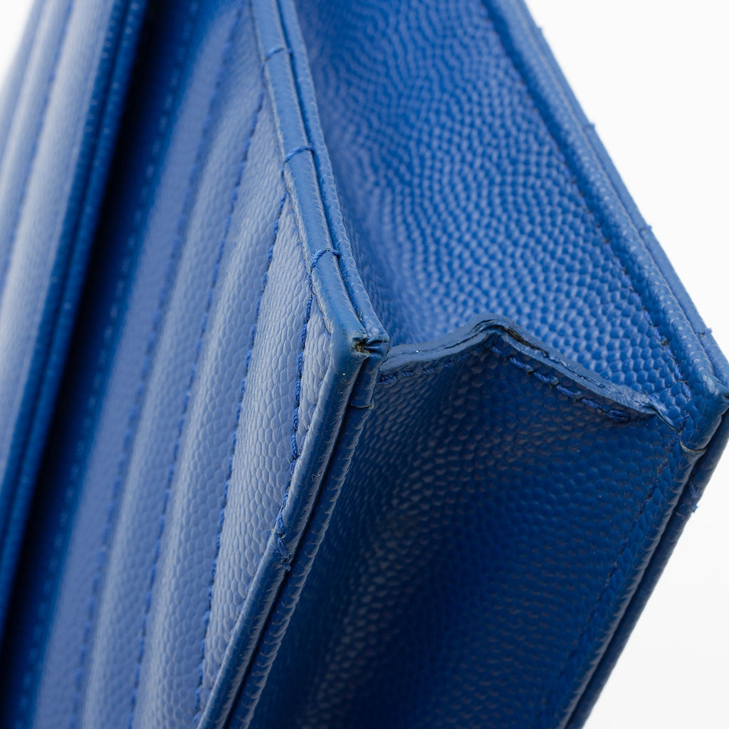 Saint Laurent Matelasse Grain de Poudre Monogram Envelope Chain Wallet
