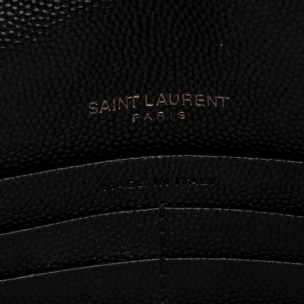 Saint Laurent Matelasse Grain de Poudre Monogram Envelope Chain Wallet (SHF-xHzUT8)