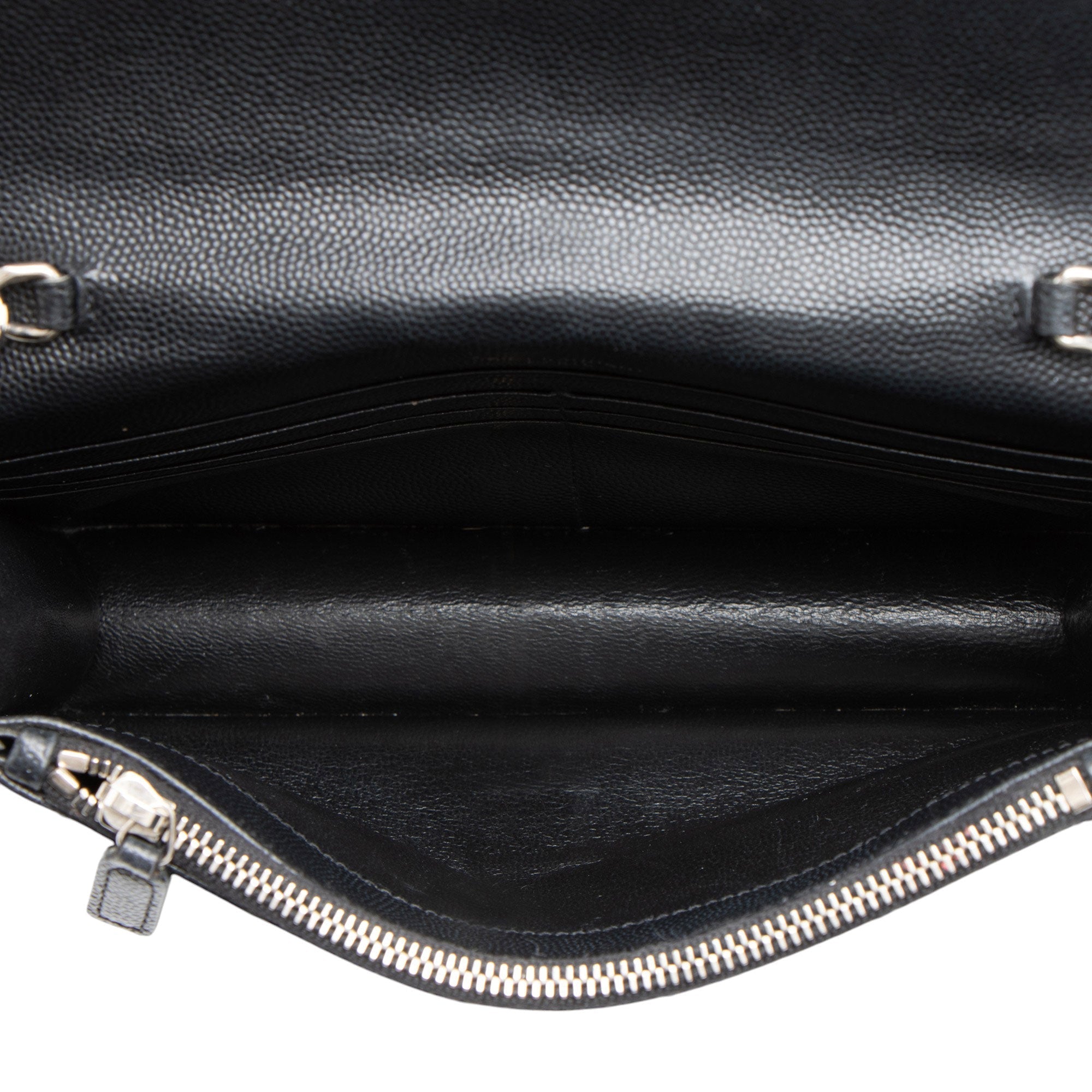 Saint Laurent Matelasse Grain de Poudre Monogram Envelope Chain Wallet (SHF-T51eMP)