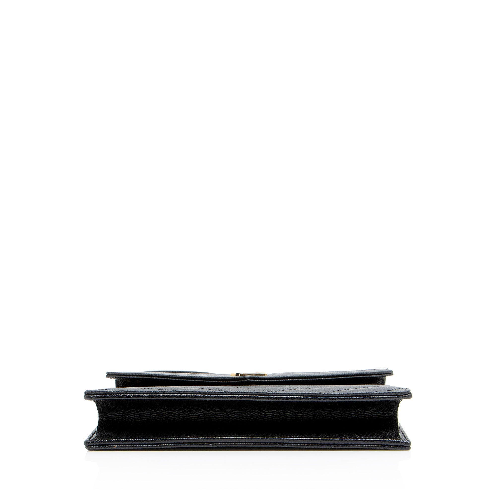 Saint Laurent Matelasse Grain de Poudre Monogram Envelope Chain Wallet (SHF-TV61tz)
