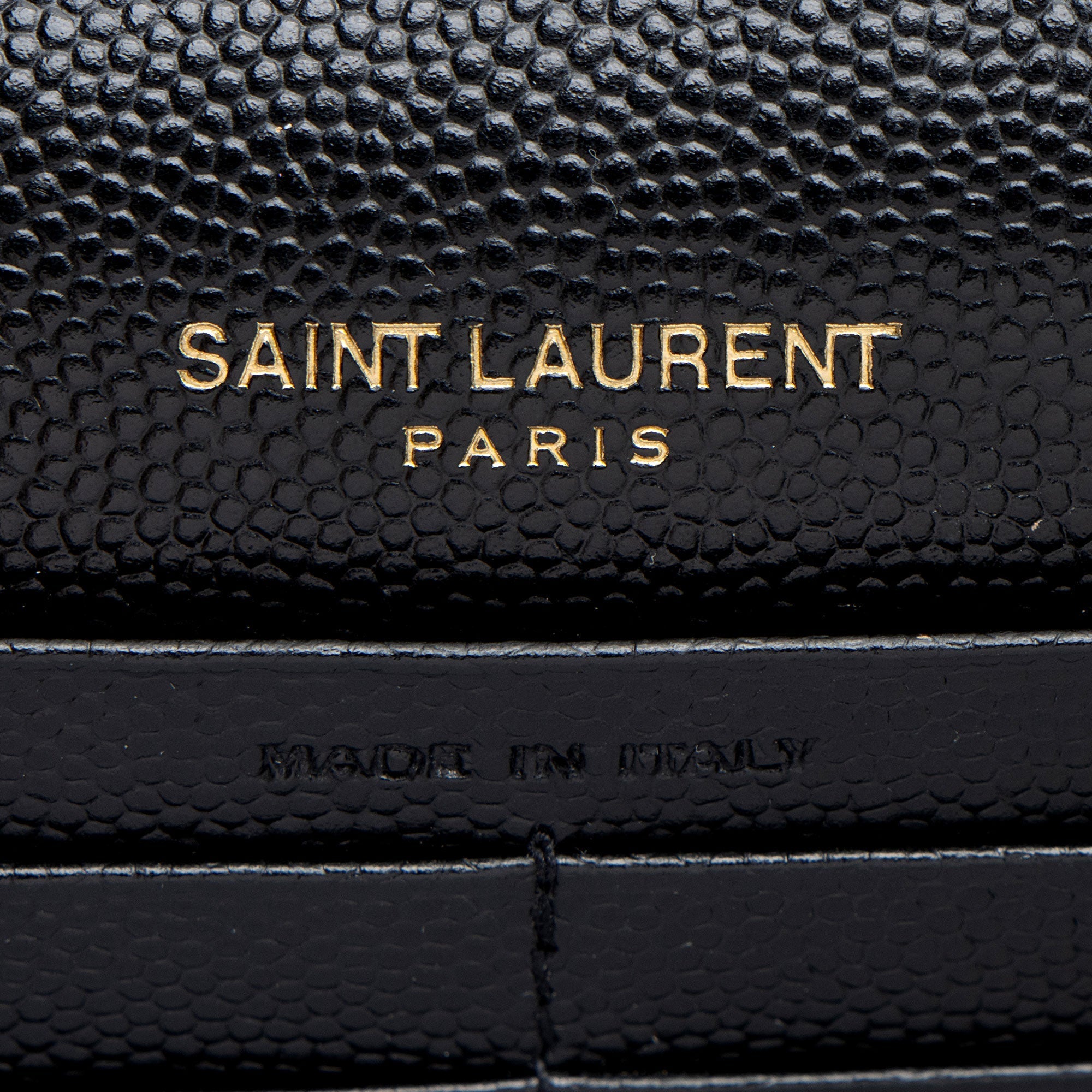 Saint Laurent Matelasse Grain de Poudre Monogram Envelope Chain Wallet (SHF-TV61tz)