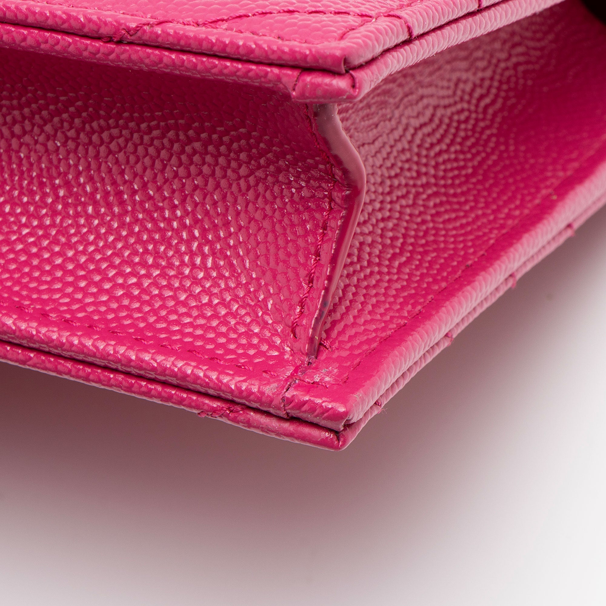 Saint Laurent Matelasse Grain de Poudre Monogram Envelope Chain Wallet (SHF-y7nVPq)