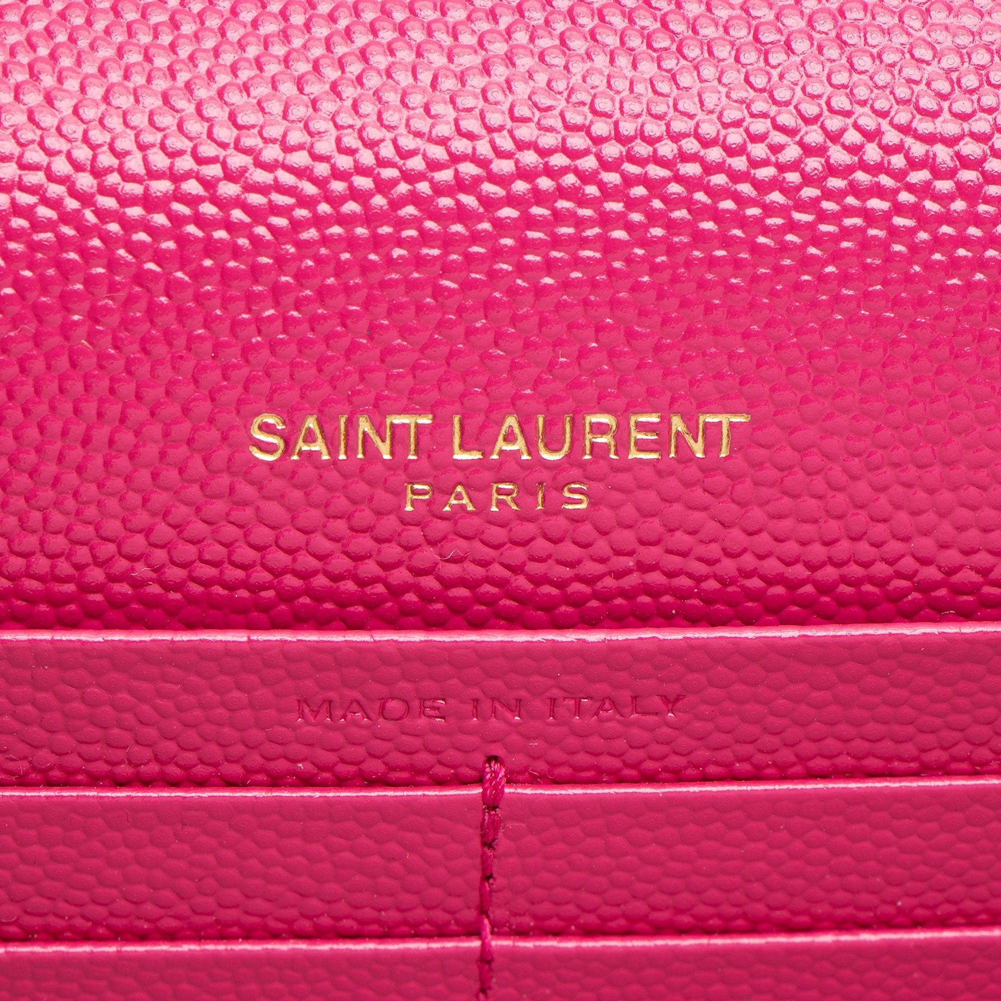 Saint Laurent Matelasse Grain de Poudre Monogram Envelope Chain Wallet (SHF-y7nVPq)