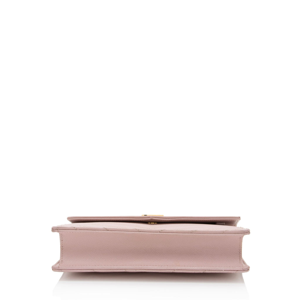 Saint Laurent Matelasse Grain de Poudre Monogram Envelope Chain Wallet