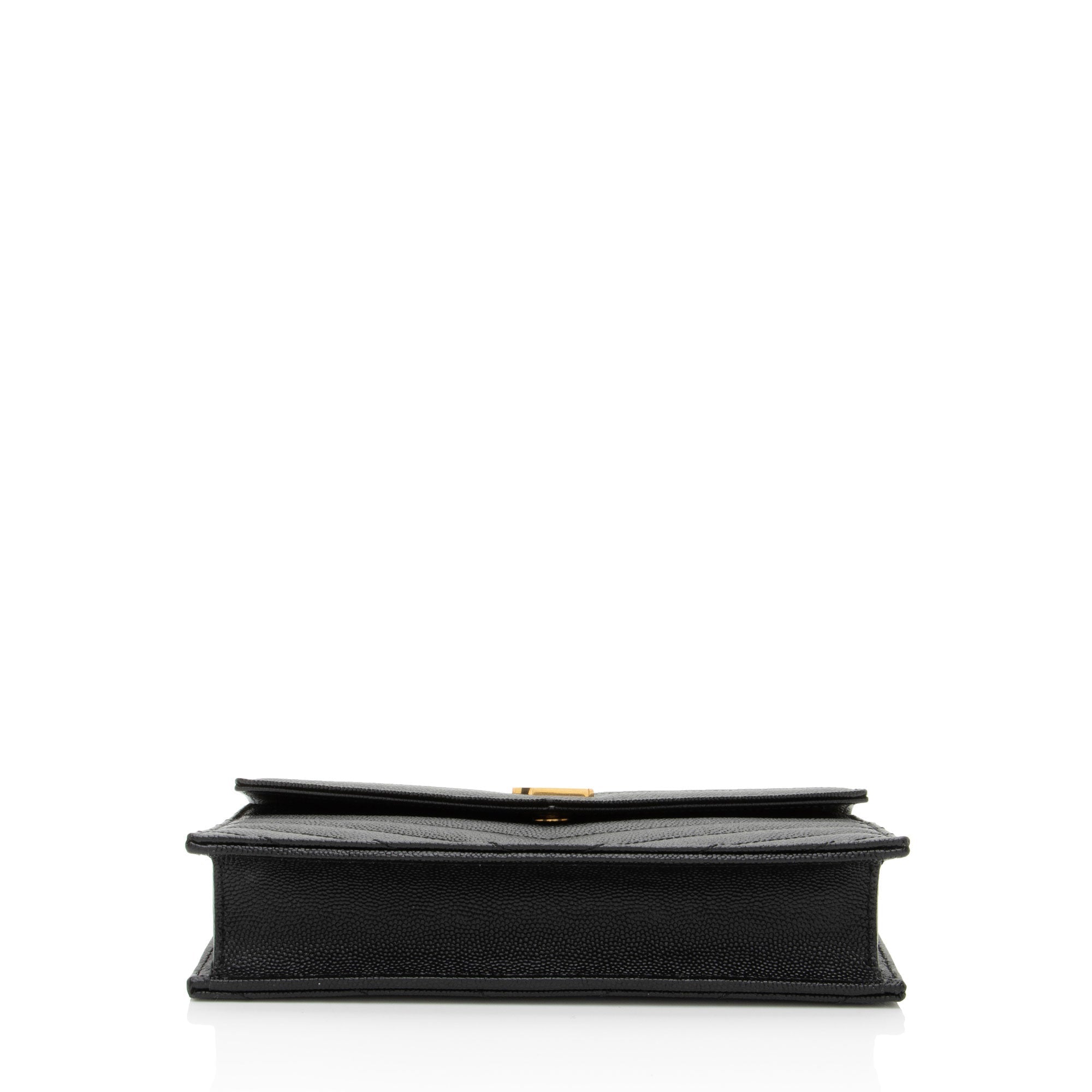 Saint Laurent Matelasse Grain de Poudre Monogram Envelope Chain Wallet