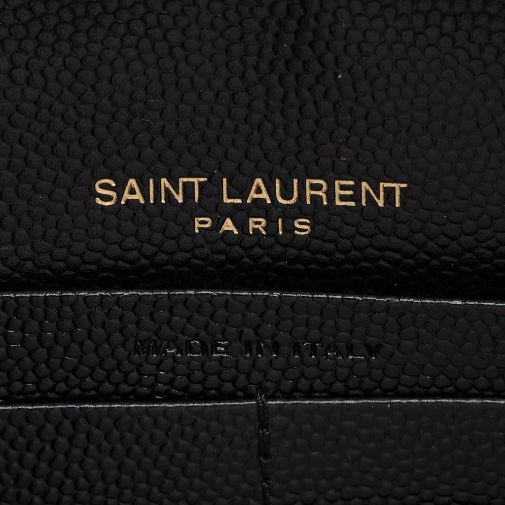 Saint Laurent Matelasse Grain de Poudre Monogram Envelope Chain Wallet