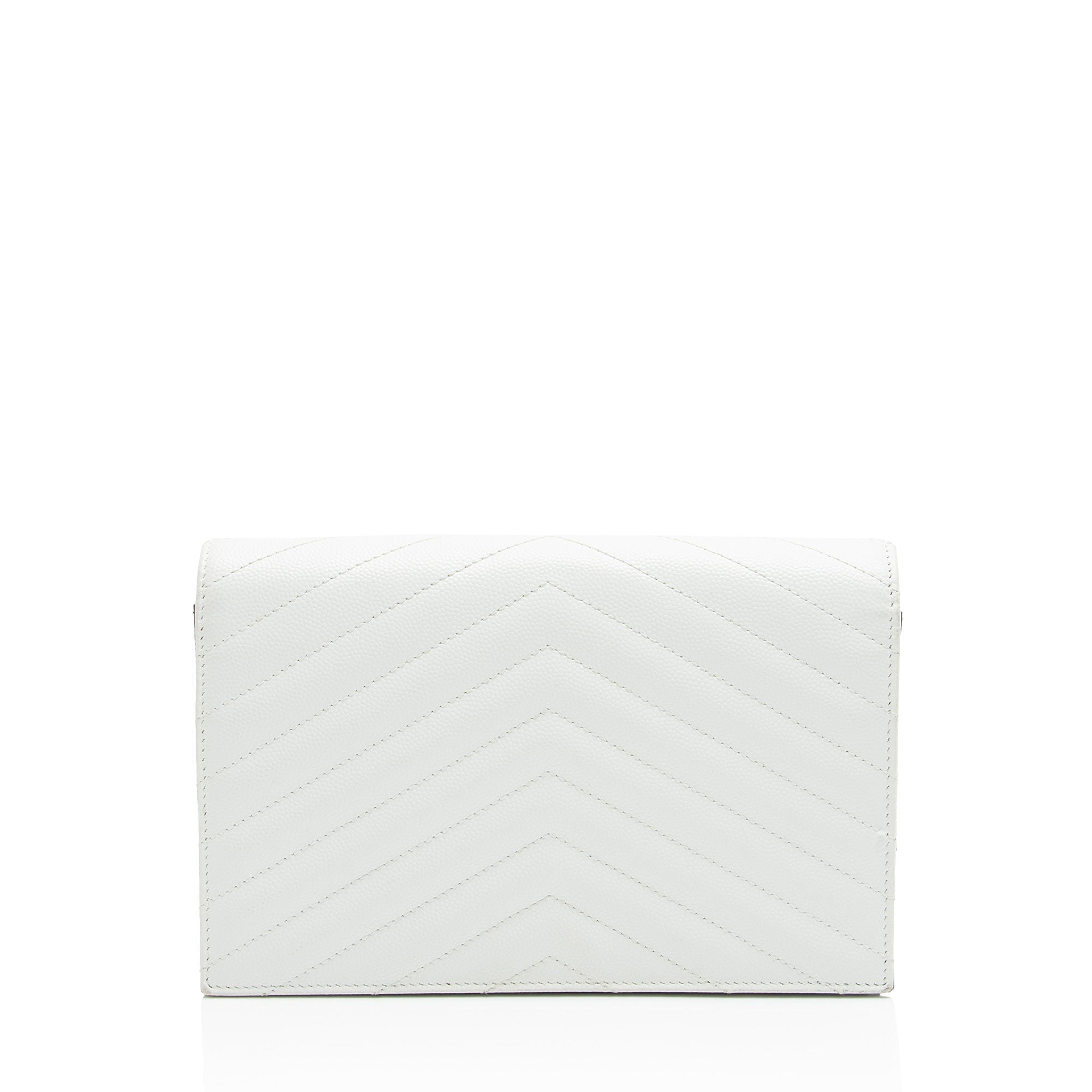 Saint Laurent Matelasse Grain de Poudre Monogram Envelope Chain Wallet