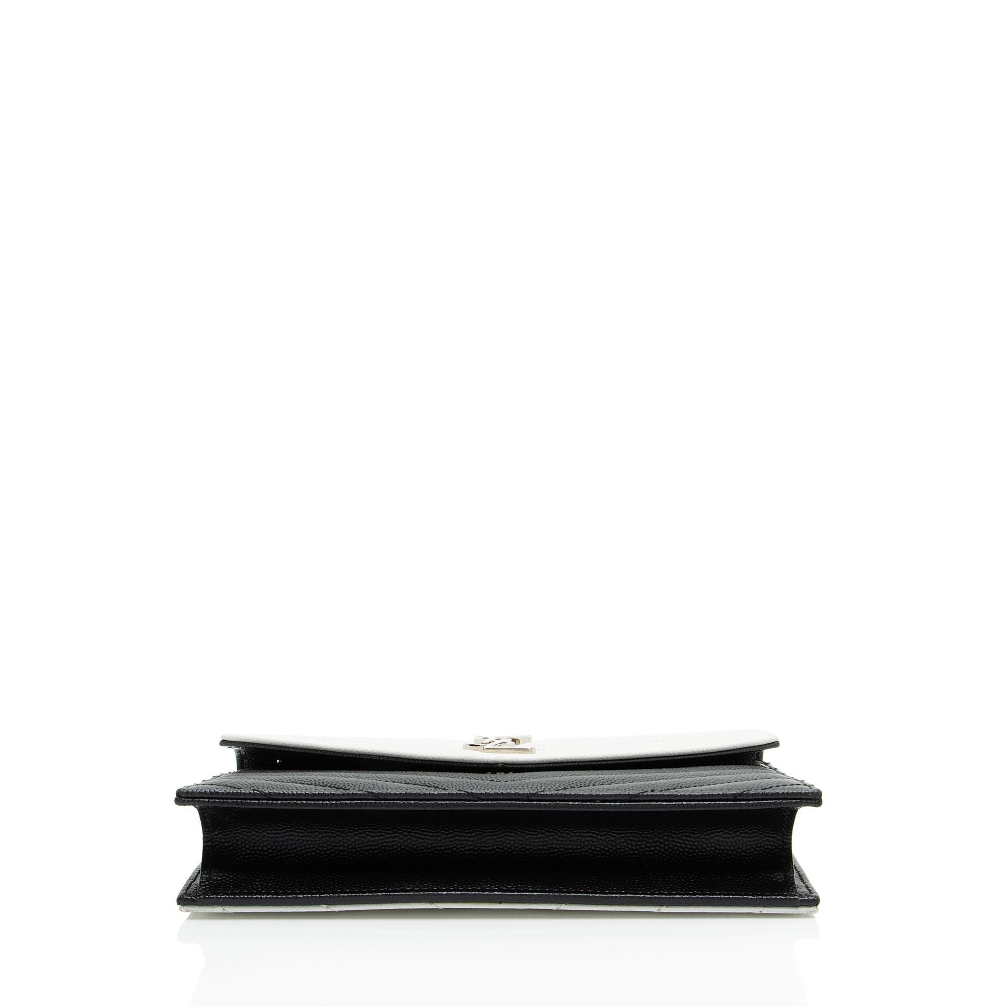 Saint Laurent Matelasse Grain de Poudre Monogram Envelope Chain Wallet