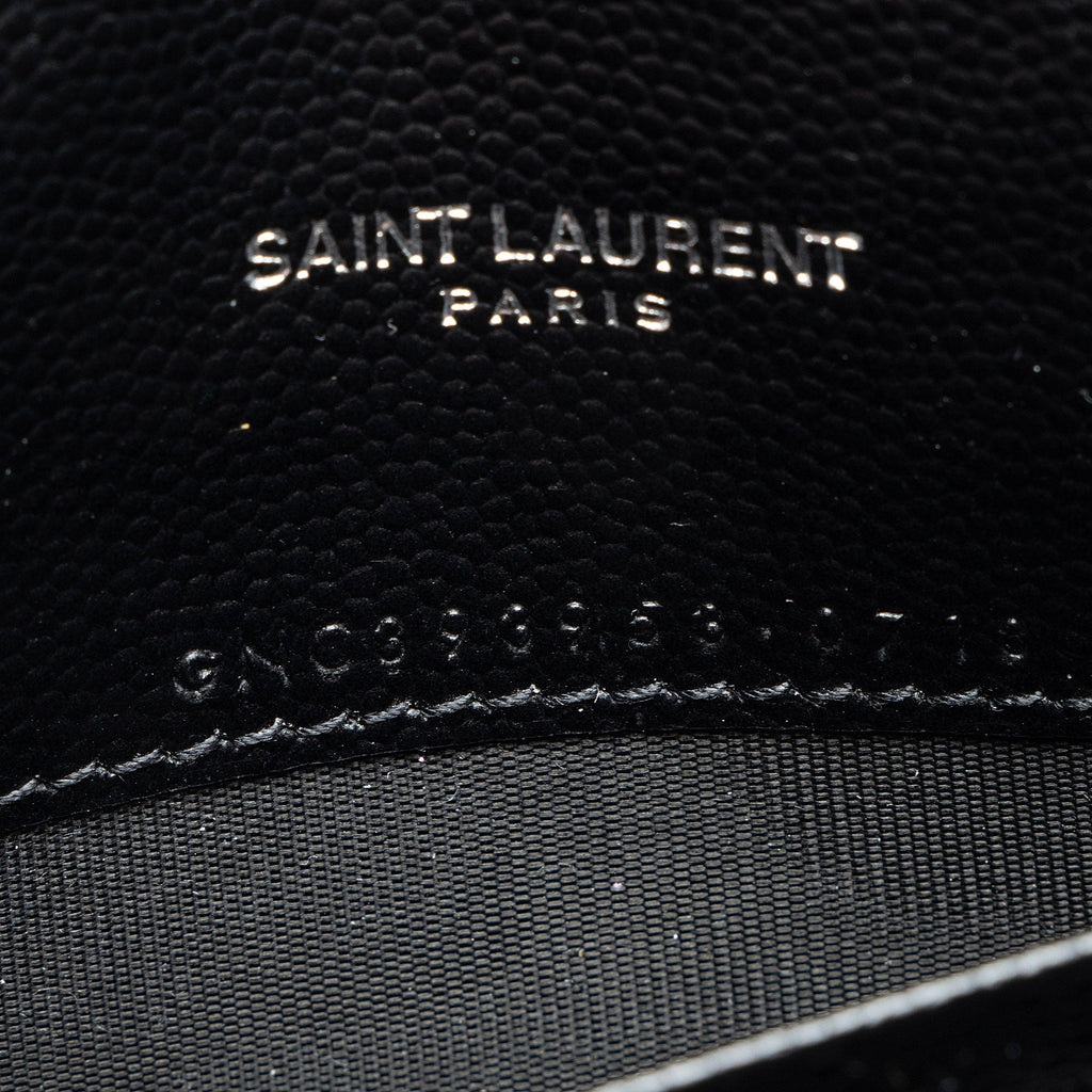 Saint Laurent Matelasse Grain de Poudre Monogram Envelope Chain Wallet