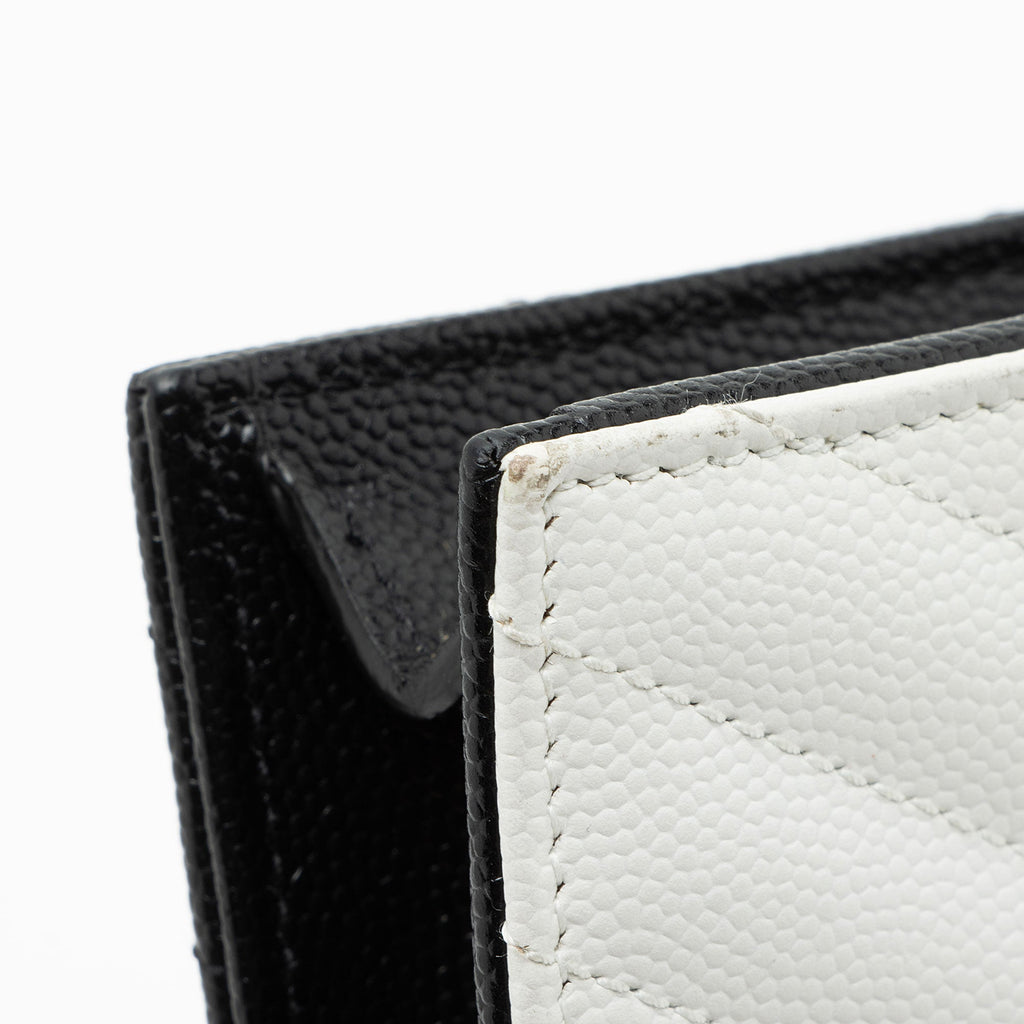 Saint Laurent Matelasse Grain de Poudre Monogram Envelope Chain Wallet