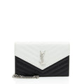 Saint Laurent Matelasse Grain de Poudre Monogram Envelope Chain Wallet