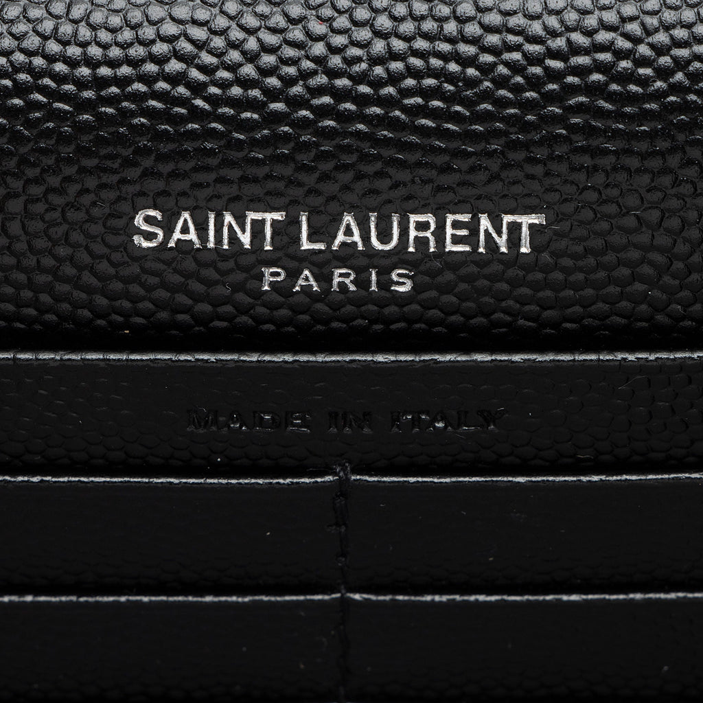 Saint Laurent Matelasse Grain de Poudre Monogram Envelope Chain Wallet